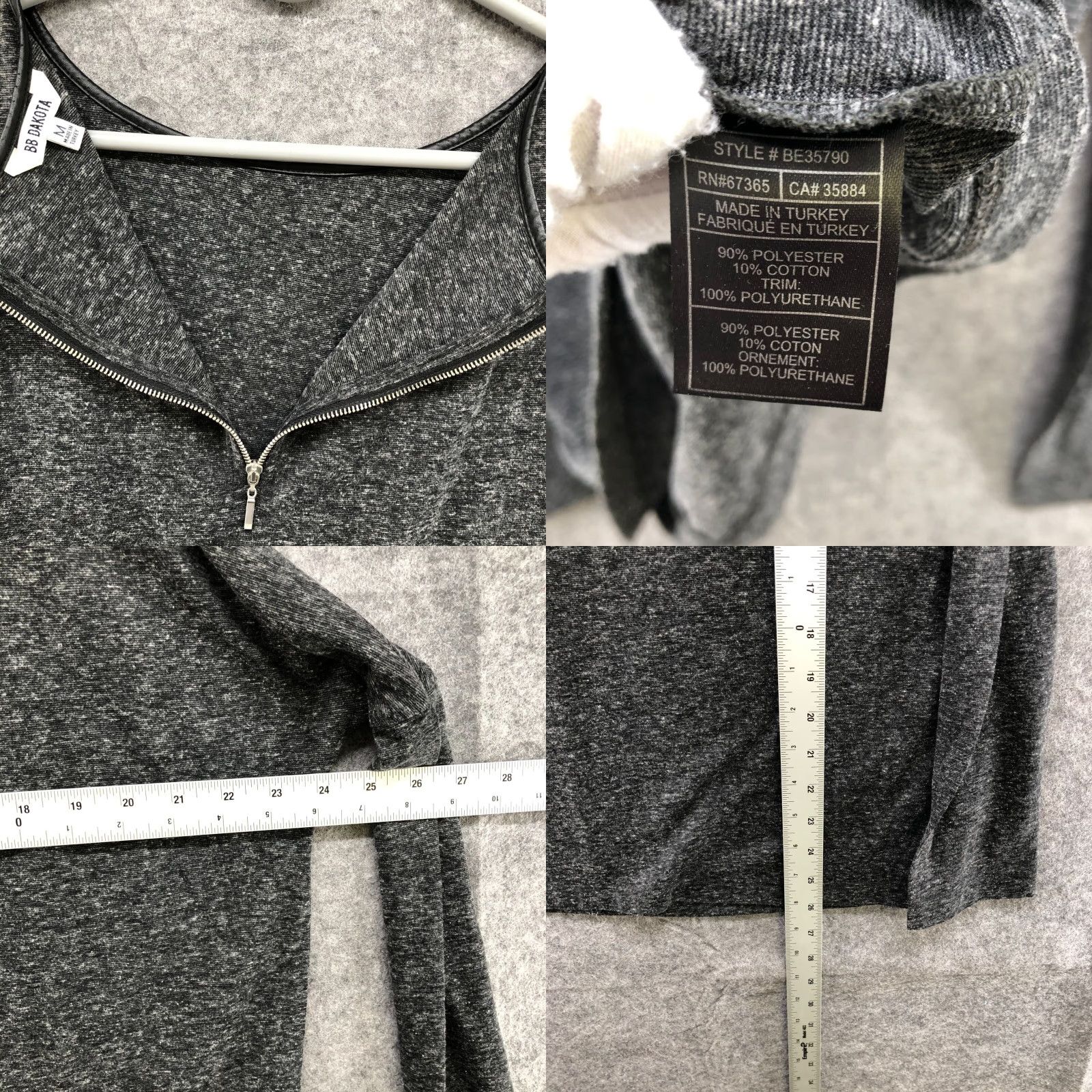 BB Dakota BB Dakota Long Sleeve Charcoal Gray Top Womens Crewneck Basic M Shirt Size M / US 6-8 / IT 42-44 - 8 Thumbnail
