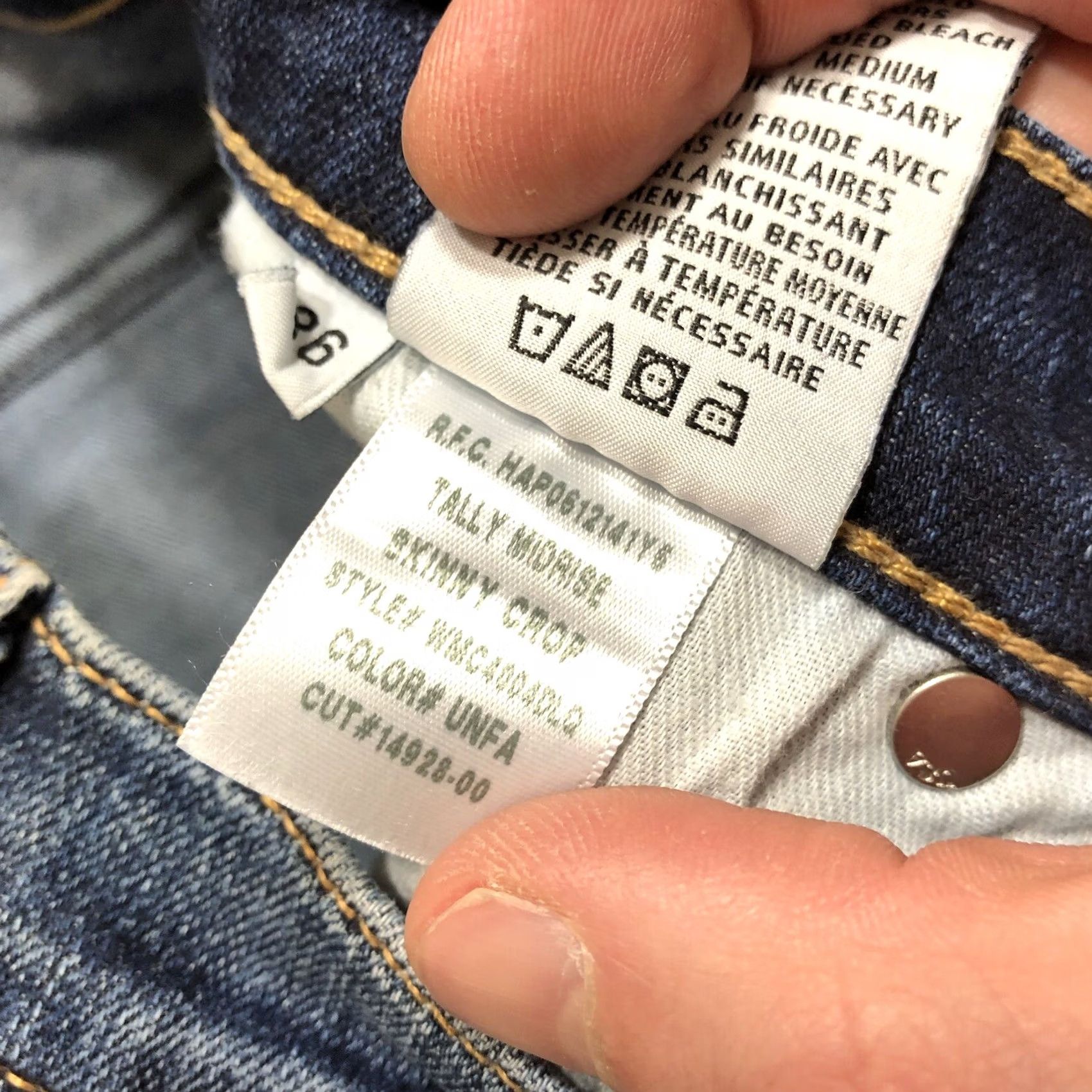 Hudson Hudson Tally Womens Jeans Skinny Crop 26 Inseam Medium Blue Denim 5-Pocket Logo Embroidered Zipper Rise 8in Slim Regular Cotton Blend USA Vintage: No Size 26" / US 2 / IT 38 - 6 Thumbnail