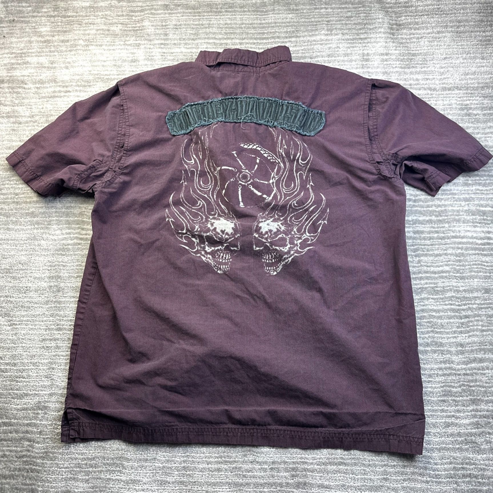 Harley Davidson Harley Davidson Shirt Large Red Mens Mechanic Motorcycles Biker Skull Performanc Size US L / EU 52-54 / 3 - 3 Thumbnail