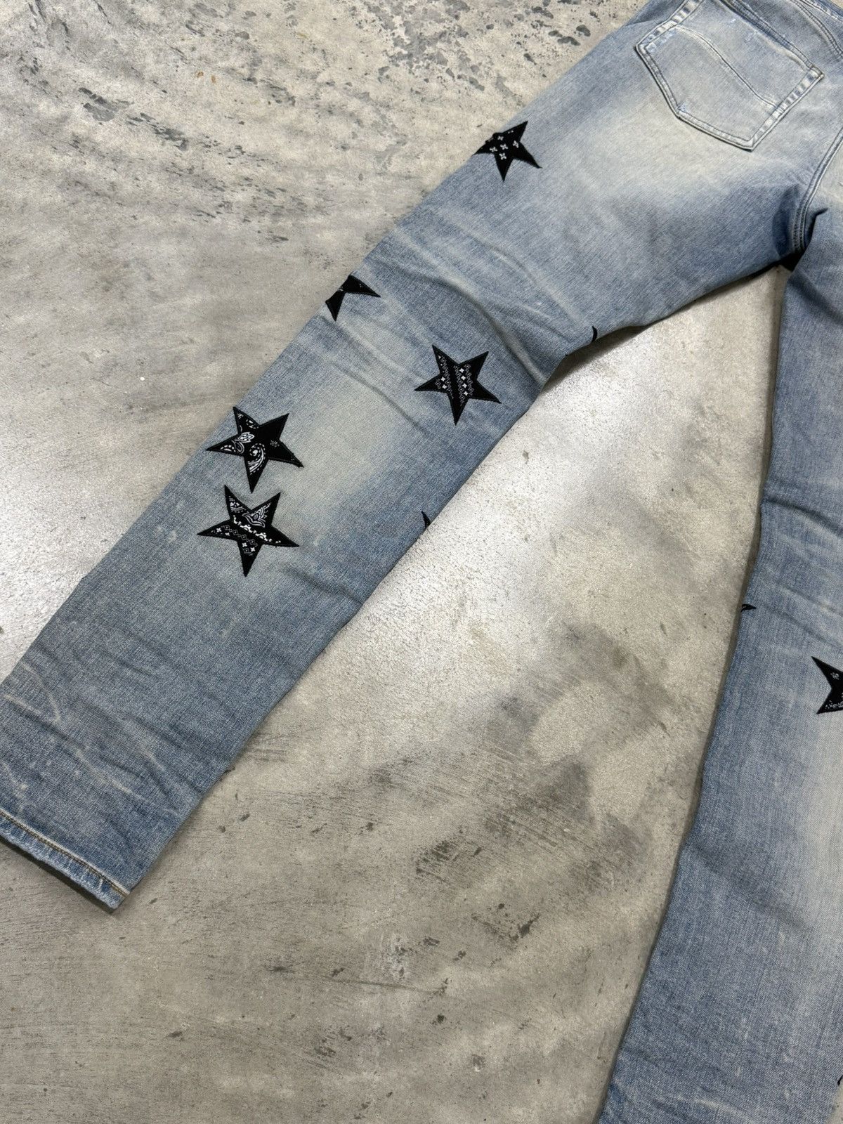 Amiri Amiri Bandana Star Patchwork Skinny Jeans Size US 33 - 10 Thumbnail