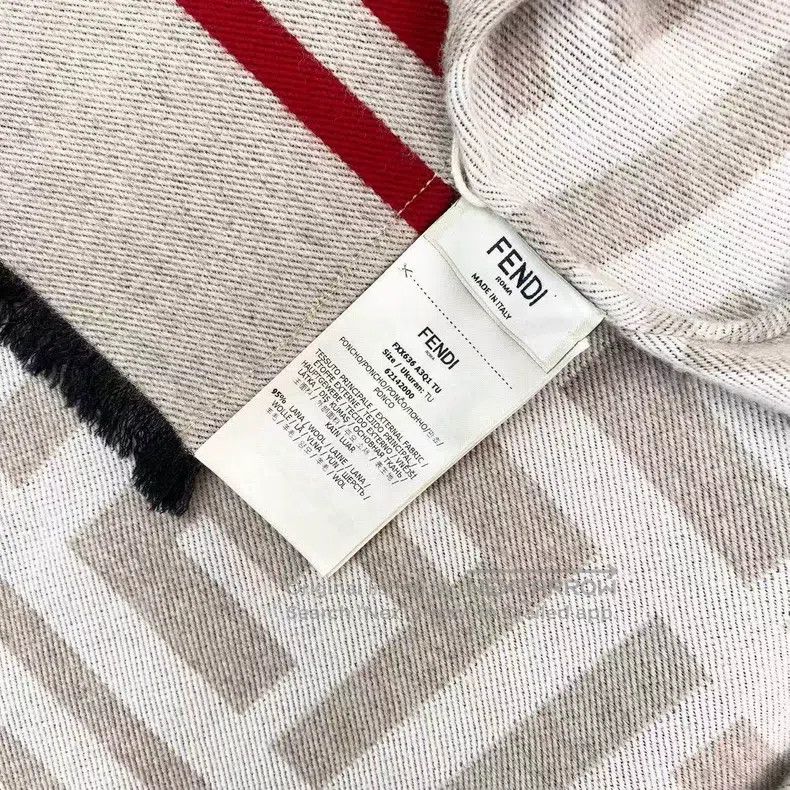 Fendi Fendi Monogram Printed Wool Shawl Size ONE SIZE - 4 Thumbnail