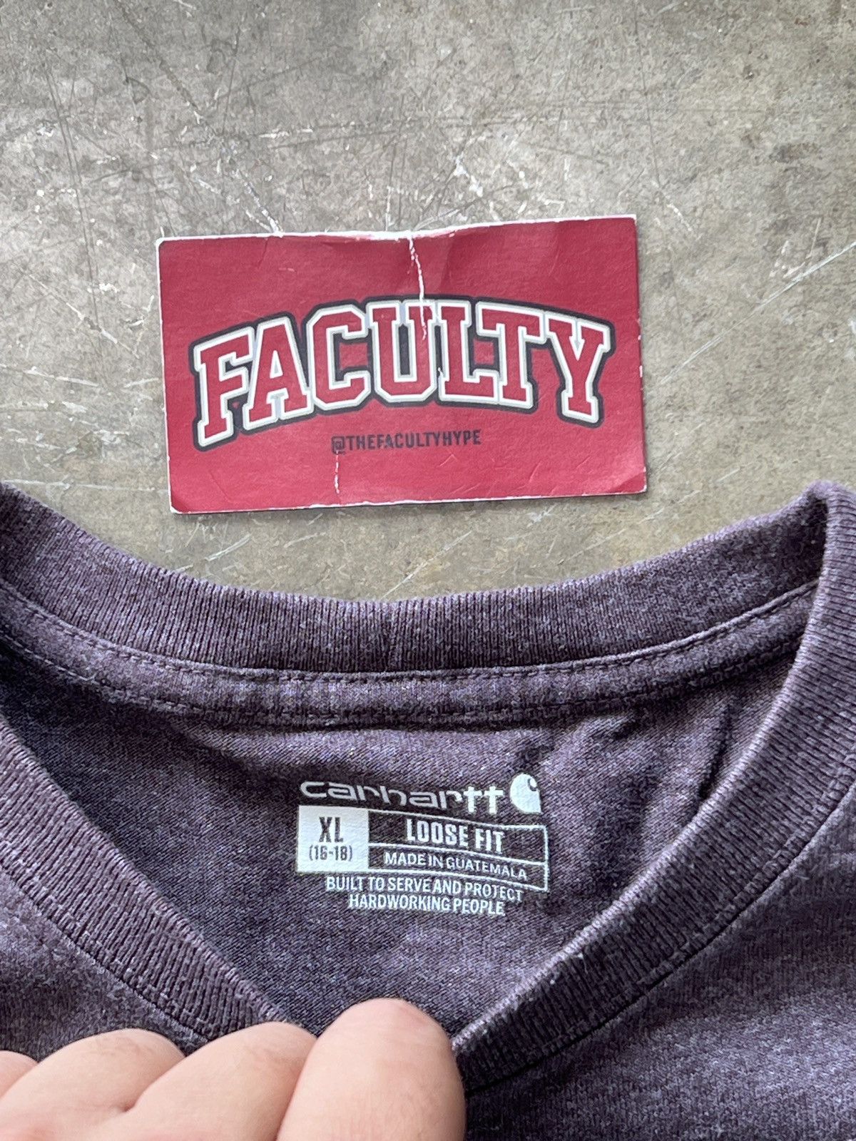 Carhartt × Vintage Carhartt Loose Fit Mauve Pocket Tee XL Size US XL / EU 56 / 4 - 3 Thumbnail