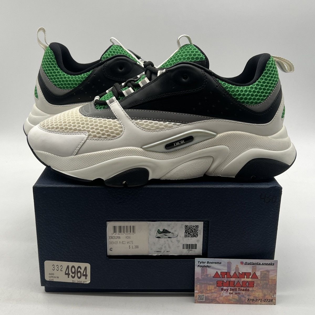 Dior Dior b22 white green Size US 9 / EU 42 - 1 Thumbnail