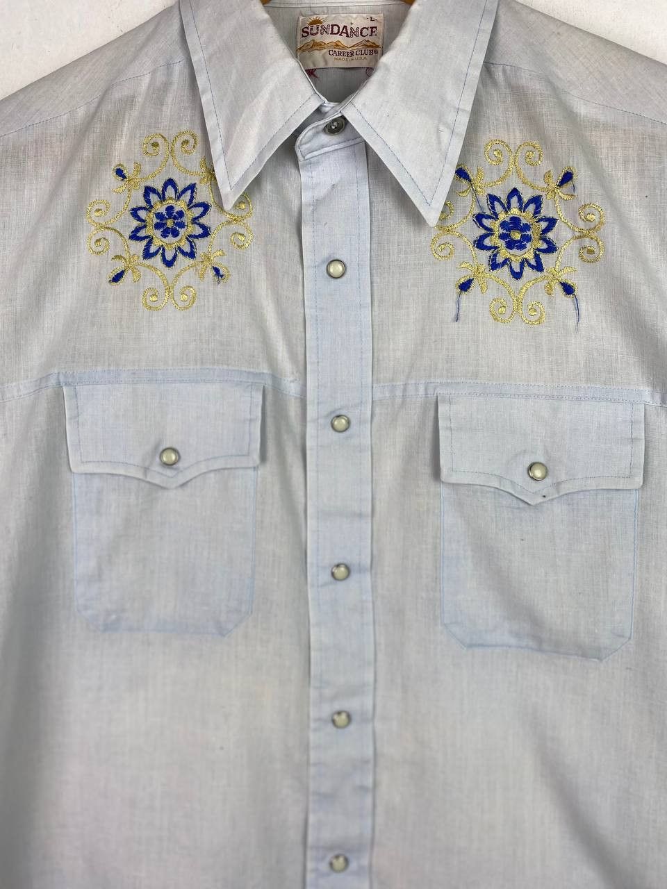 Cowboy Equipment vintage sundance western shirt embroided design Size US L / EU 52-54 / 3 - 3 Thumbnail
