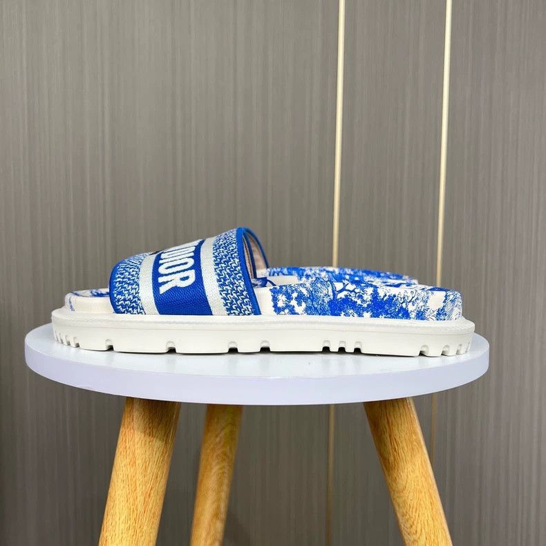 Dior Dior Blue Embroidered Thick-2505 Size US 5.5 / EU 38 - 3 Thumbnail