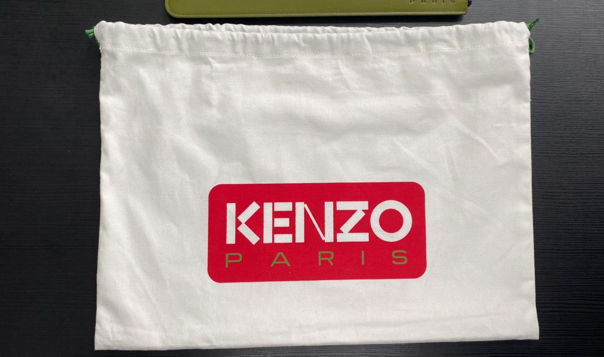 Kenzo KENZO Large 'Boke Flower' Leather Clutch - Khaki Size ONE SIZE - 4 Thumbnail