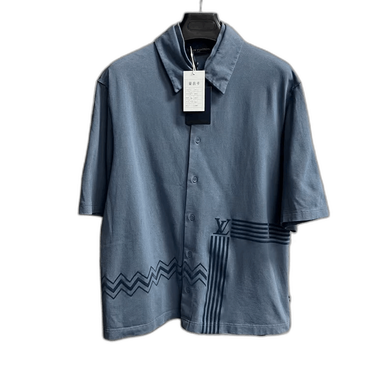Louis Vuitton Louis Vuitton Blue Logo Print Short Sleeve Shirt Size US L / EU 52-54 / 3 - 1 Thumbnail