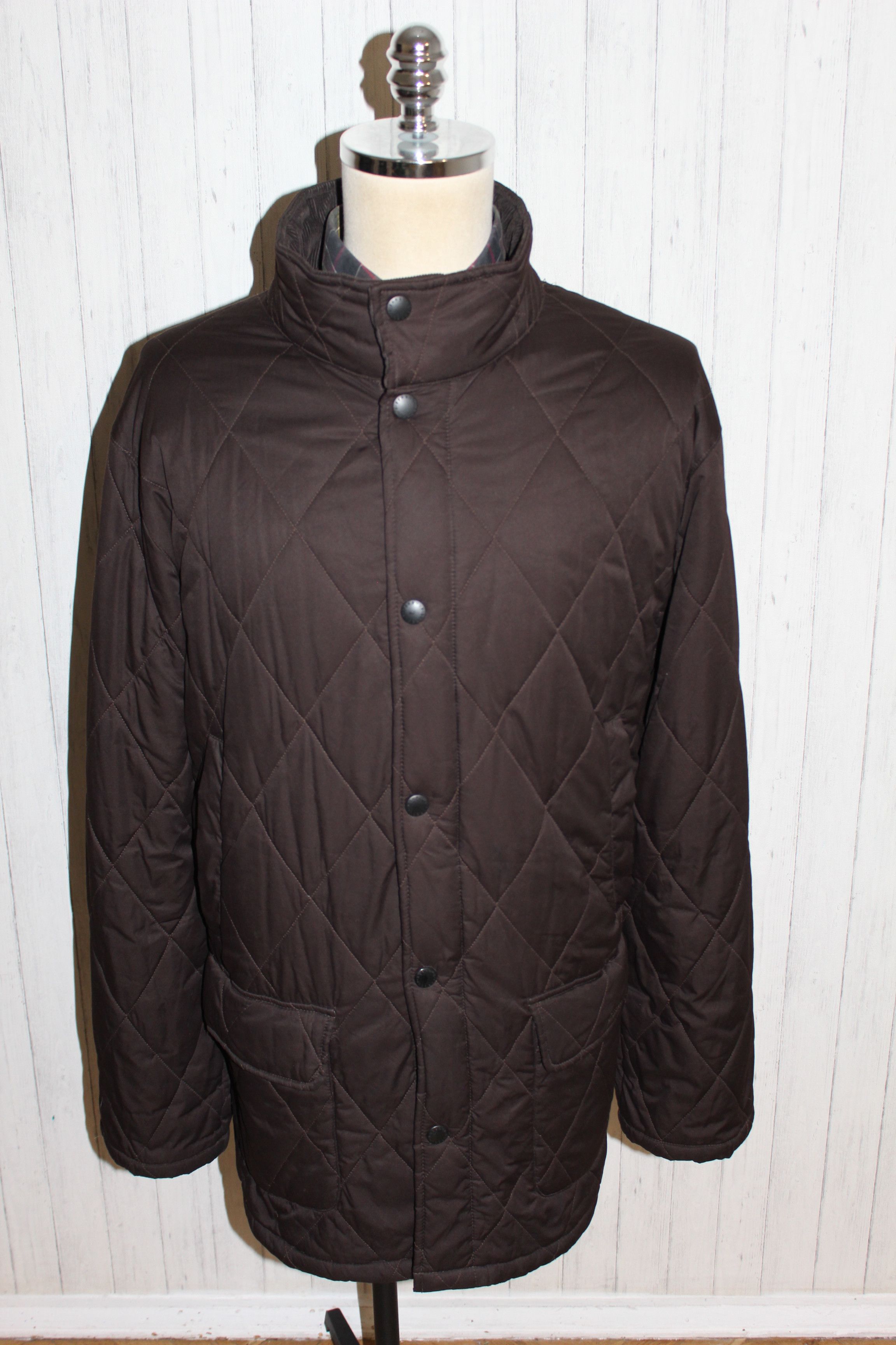 BARBOUR Knightsbridge Brown Quilted Jacket Size XL