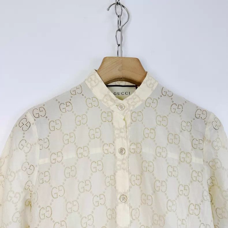 Gucci Gucci Beige hollow jacquard double G embroidery logo dress Size XS / US 0-2 / IT 36-38 - 3 Thumbnail