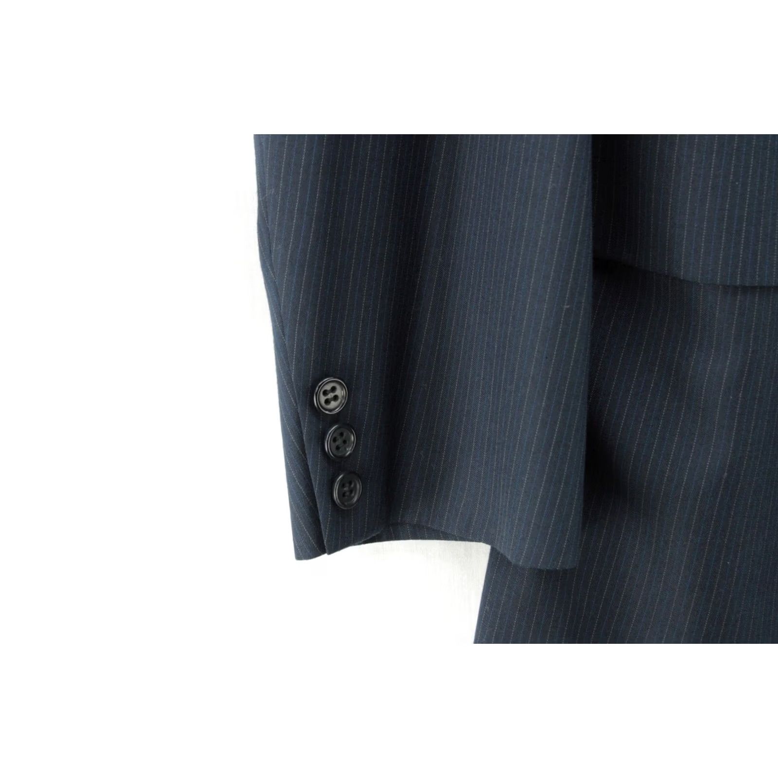 Vintage VINTAGE Hickey Freeman 2 Piece Suit Mens 42L Blue Pinstriped Single Breasted Luxury Union Made Size 42R - 4 Thumbnail