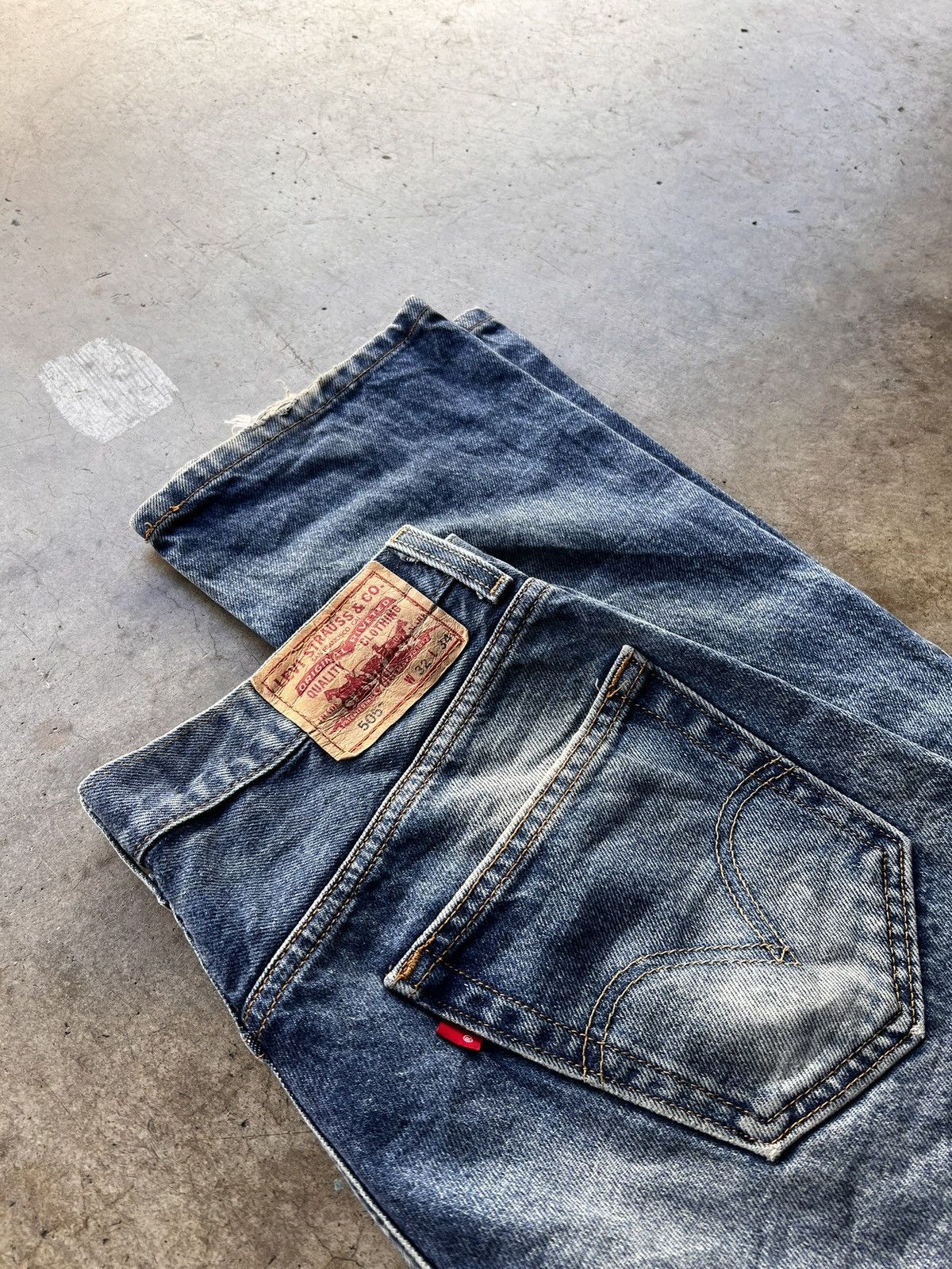 Other × Vintage LEVIS 505 DARK BLUE WASHED DENIM Size US 32 / EU 48 - 3 Thumbnail