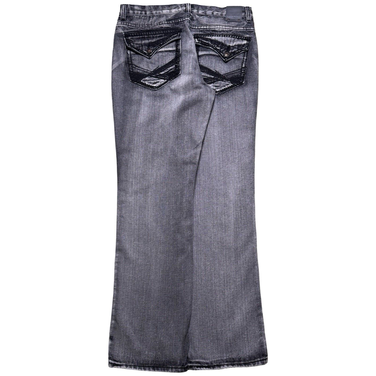 Other Vintage Y2K GS 115 Grey Black Wash Flap Pocket Jeans 34 x 32 Size US 34 / EU 50 - 1 Thumbnail