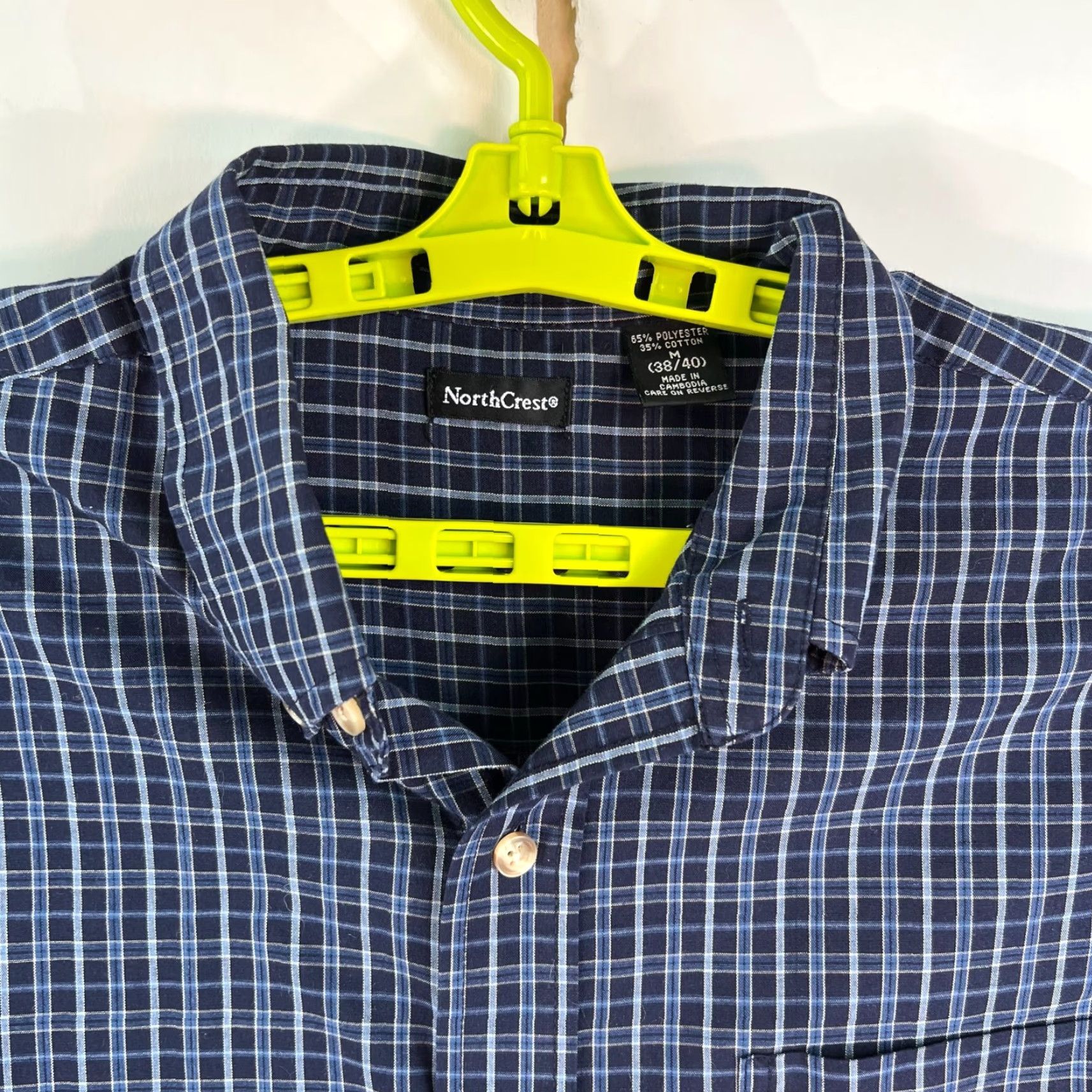 Vintage VINTAGE North Crest Plaid Shirt Mens M Blue Casual Size US M / EU 48-50 / 2 - 2 Thumbnail