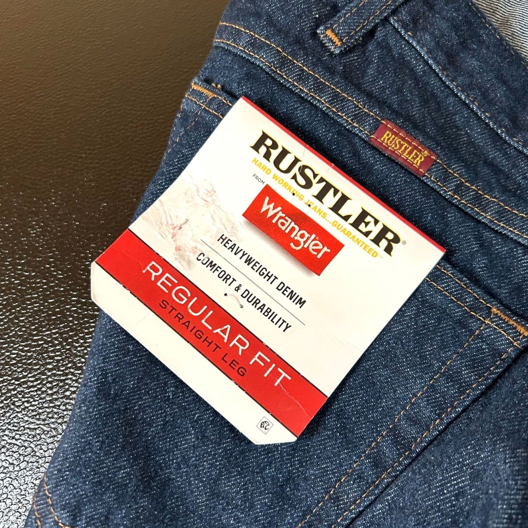 Denime Rustler Jeans Regular Straight Dark Wash Denim Pants Mens 46x30 Size US 30 / EU 46 - 2 Thumbnail