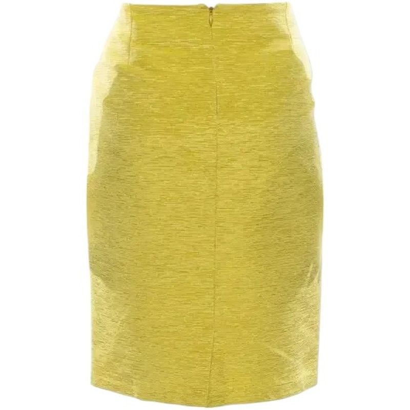 Dior CHRISTIAN DIOR Yellow Green Knee-Length Skirt, M/US8/FR40 Size 26" / US 2 / IT 38 - 2 Thumbnail