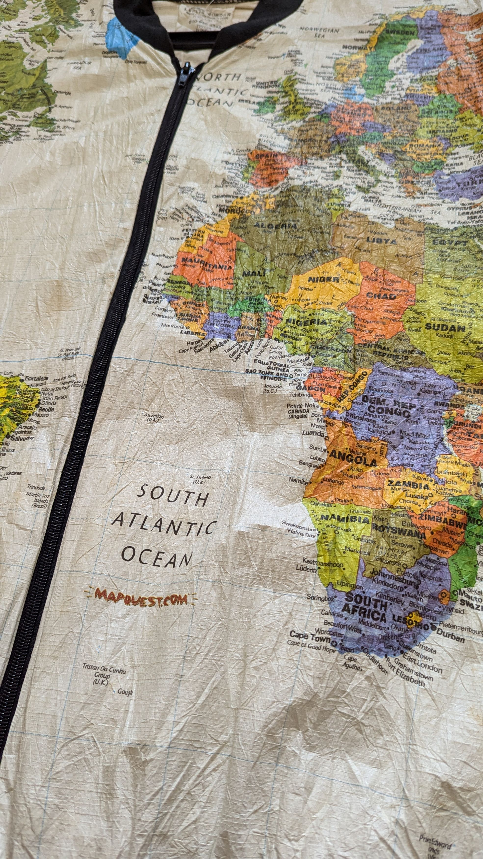 Nirvana 90s Vintage Leslie Jordan World Map AOP jacket kurt cobain Size US L / EU 52-54 / 3 - 3 Thumbnail