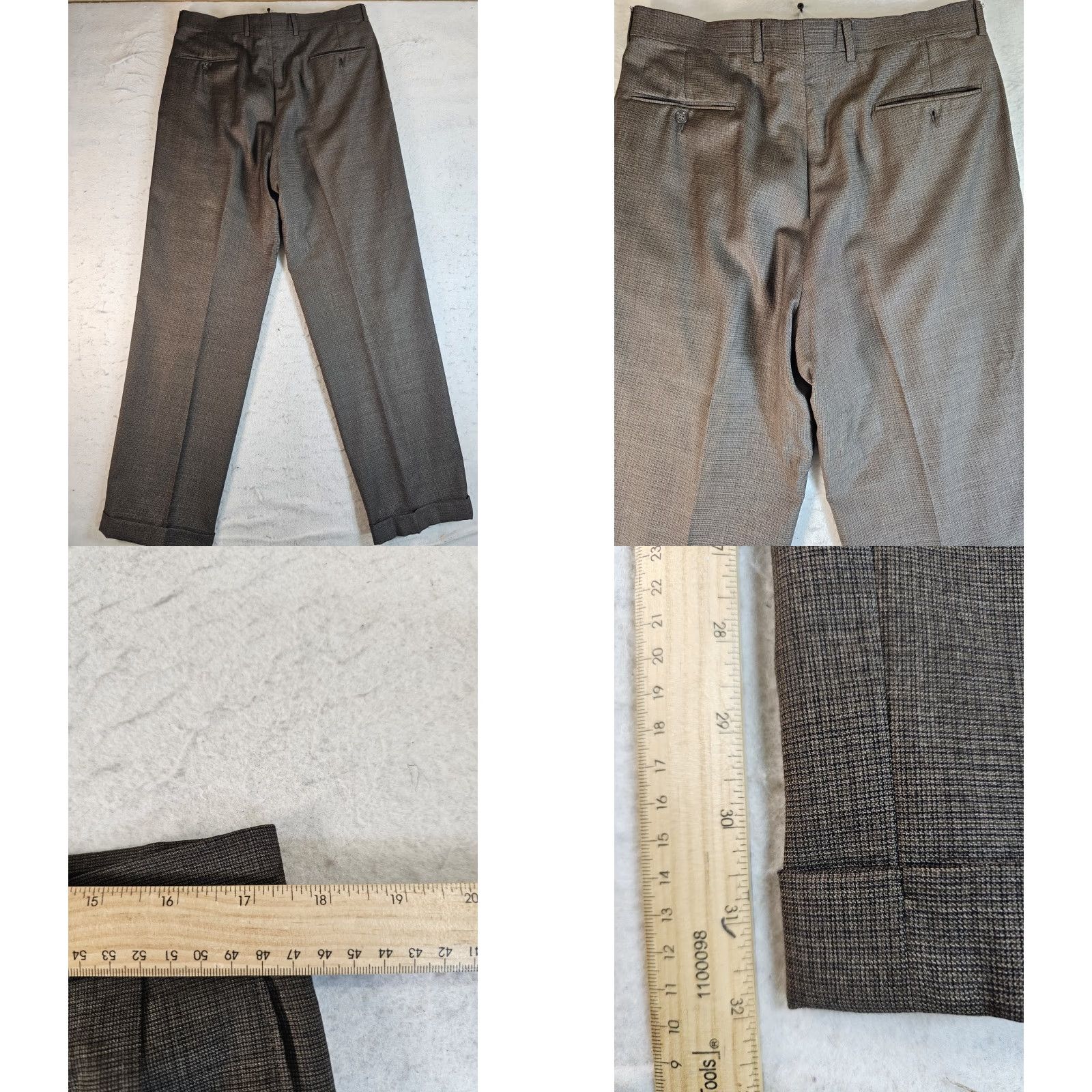 Hart Schaffner Marx Hart Schaffner Marx Signature Houndstooth Brown 2 Piece Suit Mens Size 41 R 34x32 Size 42R - 8 Thumbnail