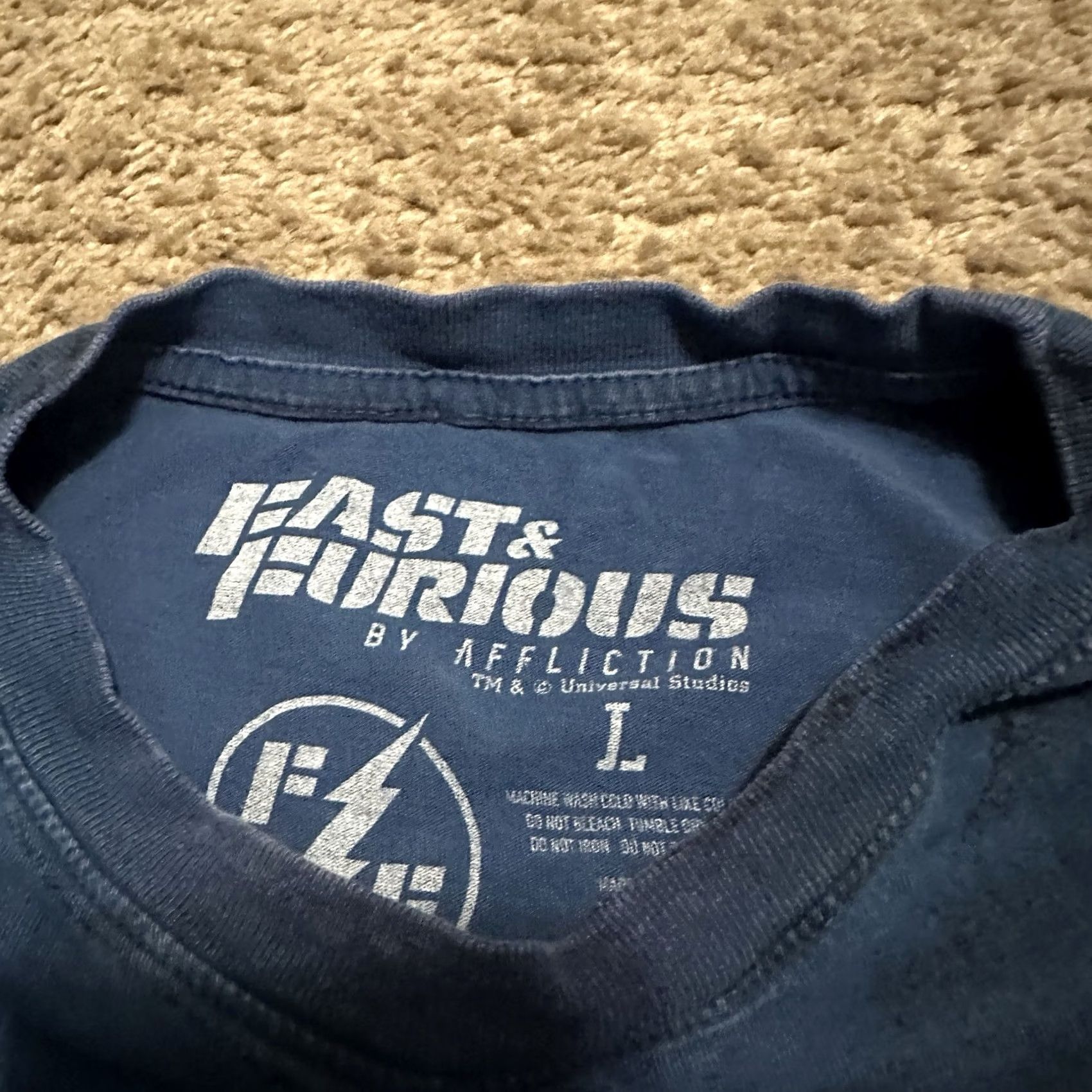 Affliction Affliction Shirt Mens L Blue Camouflage Crew Neck Short Sleeve Logo Grunge Skull Y2K Fast and Furious High Performance Sc Size US L / EU 52-54 / 3 - 3 Thumbnail