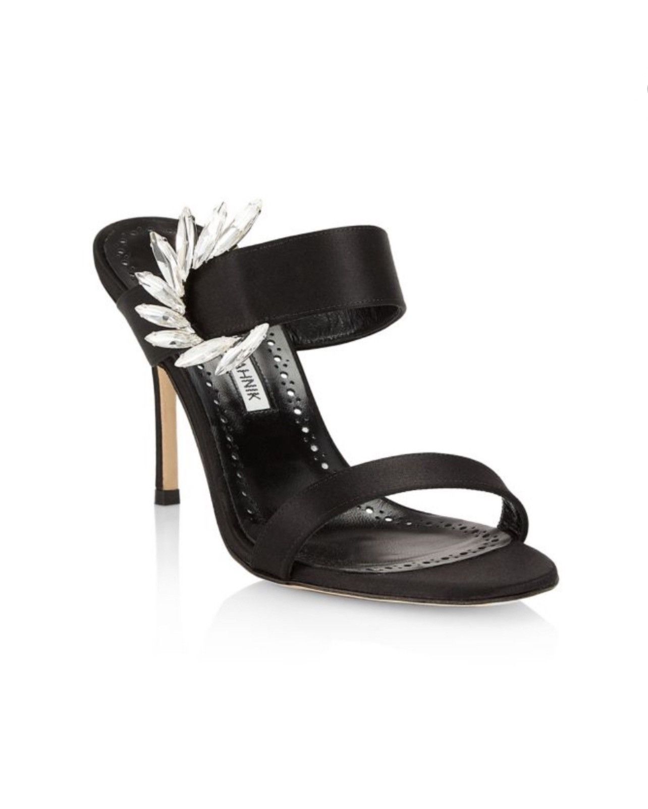 Manolo Blahnik Manolo Blahnik Crystal-Embellished Satin Sandals size 39 Size US 9 / IT 39 - 1 Thumbnail