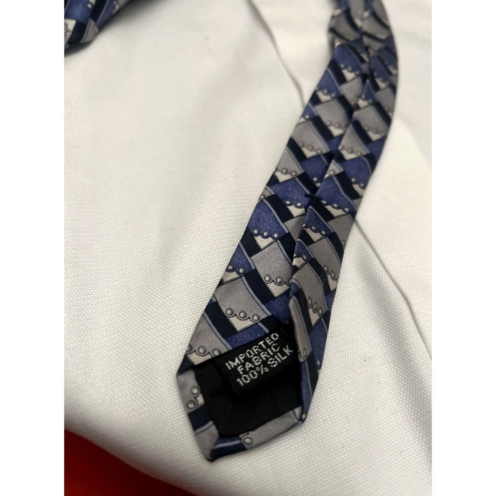 Vintage Principe Tie Geometric 100% Silk Black Gray Mens Neck Tie EUC Made in Italy Size ONE SIZE - 4 Thumbnail