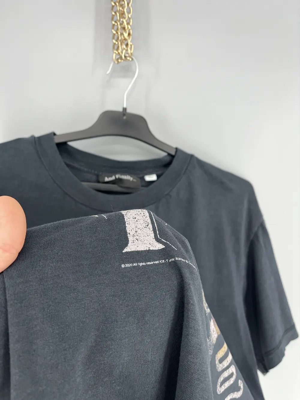 Band Tees Topshop And Finally Ice T Gray Graphic Tee Short Sleeve Size US L / EU 52-54 / 3 - 7 Thumbnail