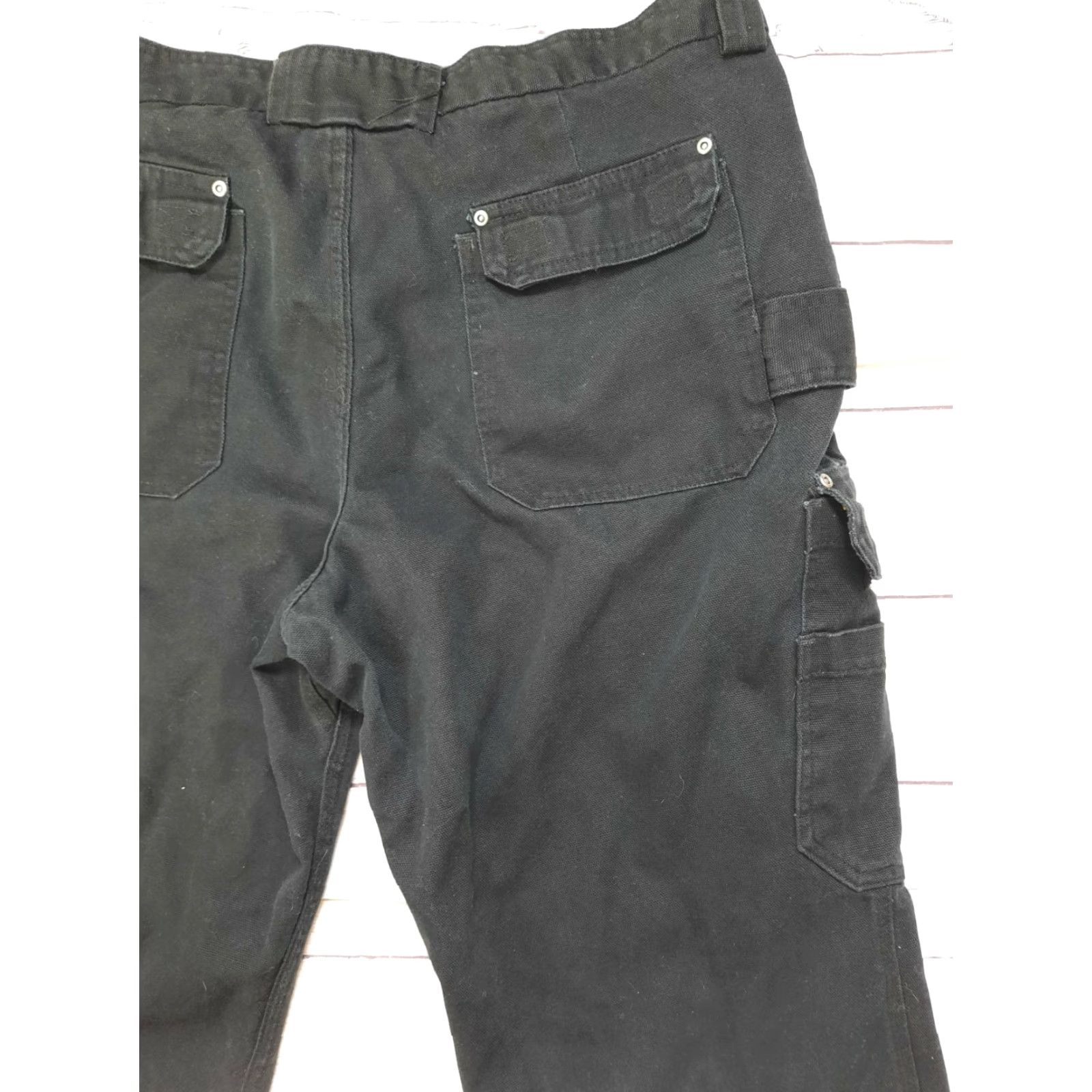 Vintage Duluth Cargo Pants Men's Black Canvas 40 x 30 Regular Caro Pocket Workwear Canvas Pants Mens Black 40x30 Size US 40 / EU 56 - 6 Thumbnail