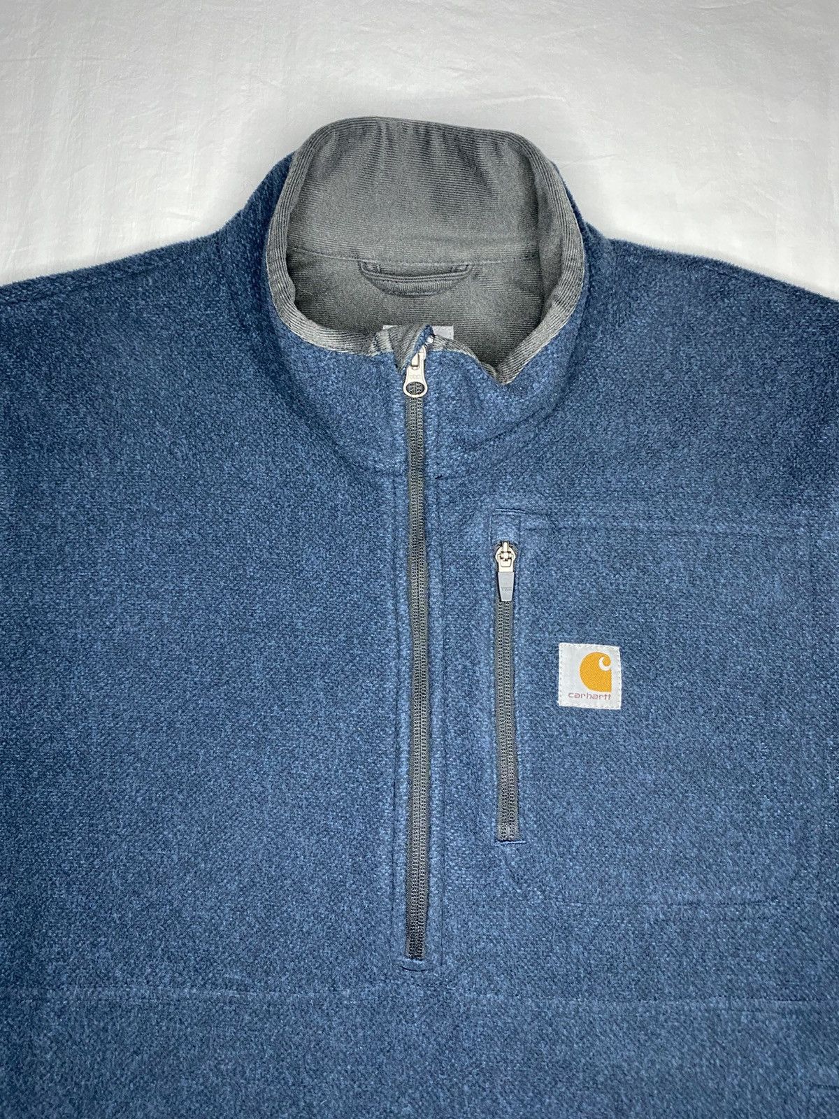 Carhartt Carhartt Fleece Pullover Mens Large Blue Quarter Zip Pockets Size US L / EU 52-54 / 3 - 2 Thumbnail