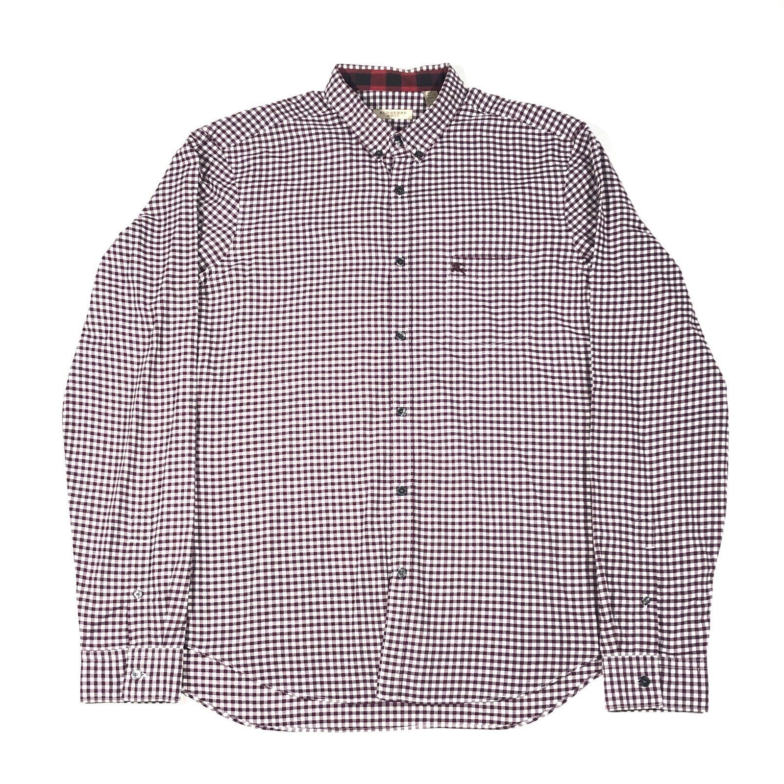 Burberry Burberry Brit White Maroon Plaid Long Sleeve Shirt Large Size US L / EU 52-54 / 3 - 1 Thumbnail