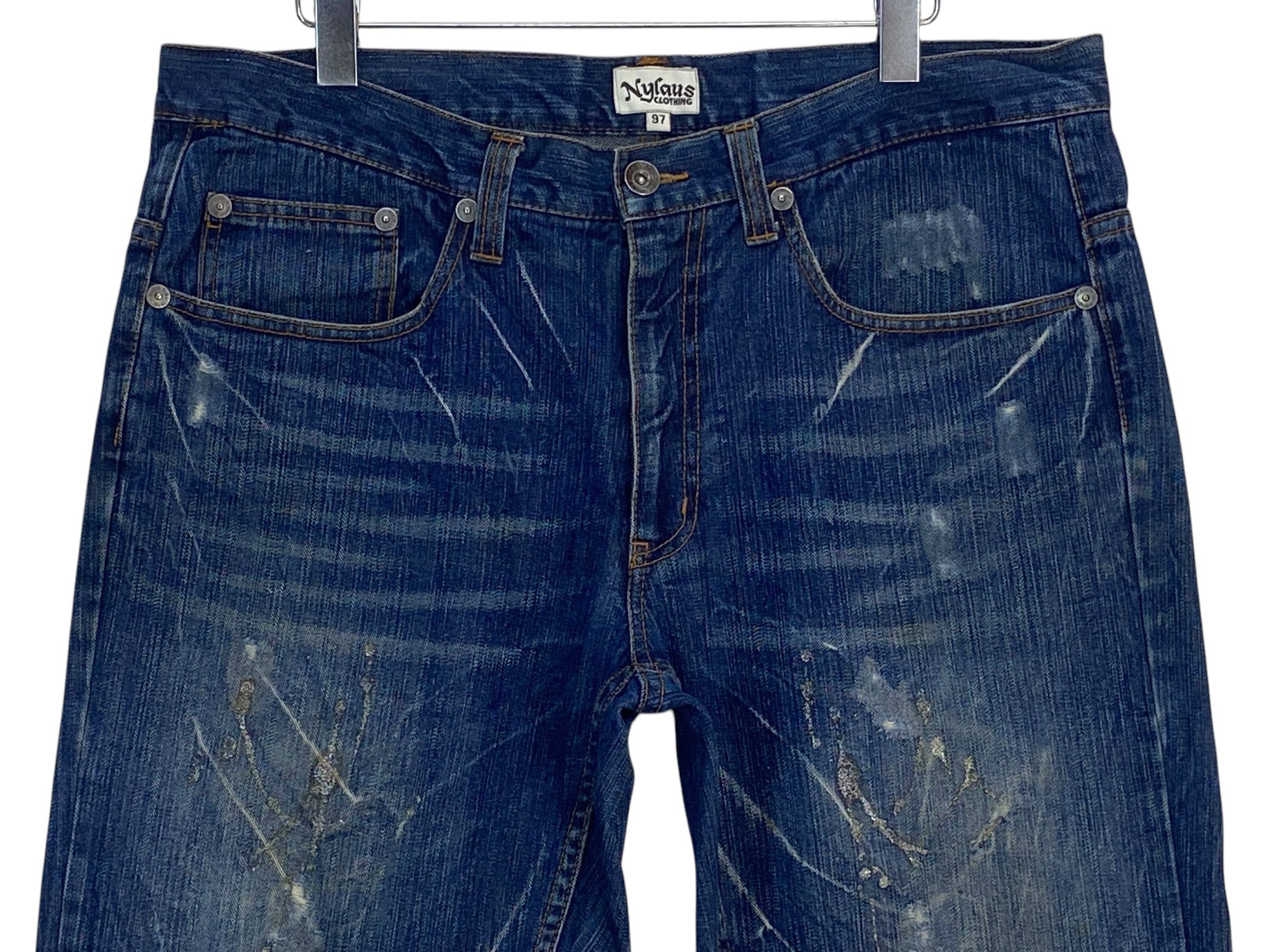 Japanese Brand Nylaus Denim Goth Punk Jeans Size US 37 - 3 Thumbnail