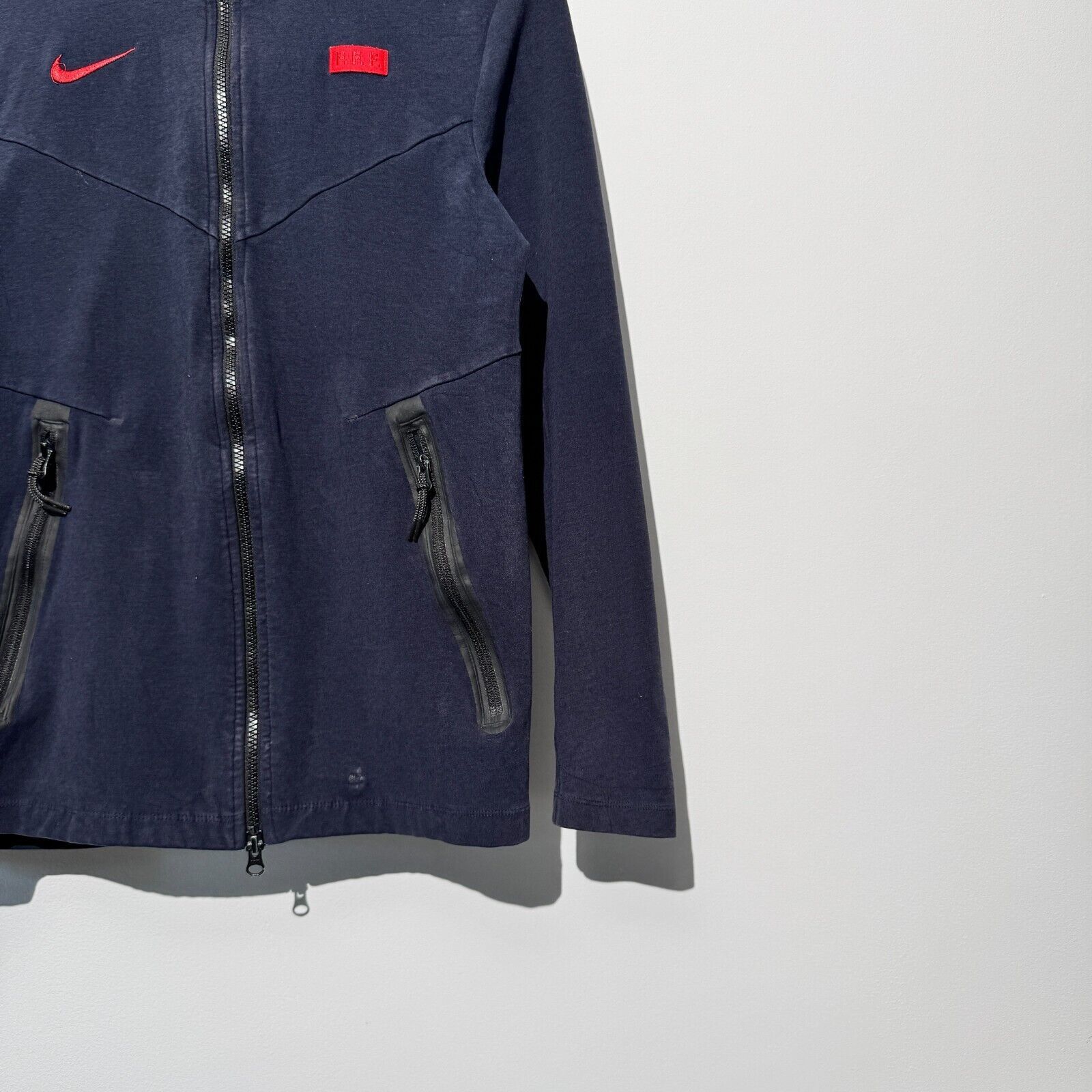 Nike × Vintage Vintage Nike Unisex Navy Blue Polyester Zip Hoodie Size S Size US S / EU 44-46 / 1 - 5 Thumbnail