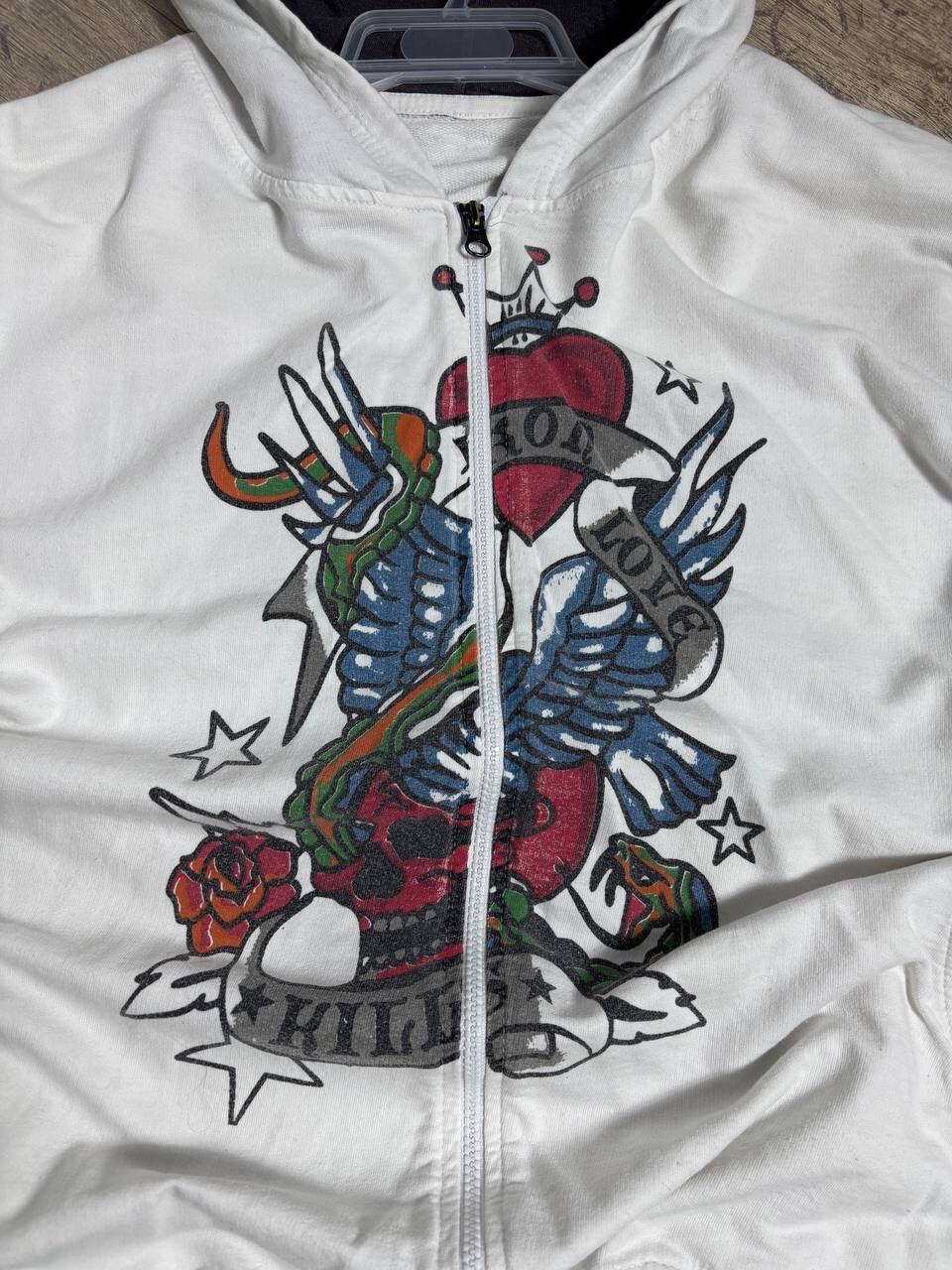 Ed Hardy Y2K Vintage Really Point Like Ed Hardy vibe Skull Zip Hoodie Size US XL / EU 56 / 4 - 2 Thumbnail