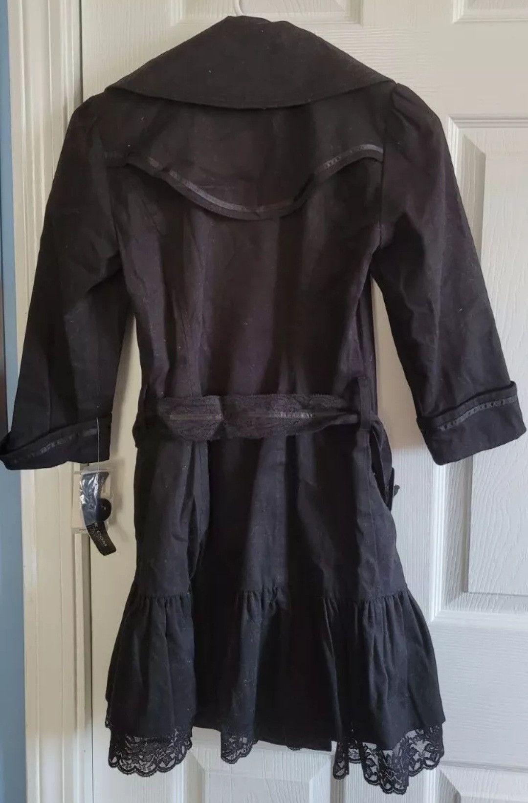 Other NWT Rampage Black Lace Belt Button Trench Coat 3/4 Jacket XS Size XS / US 0-2 / IT 36-38 - 2 Thumbnail