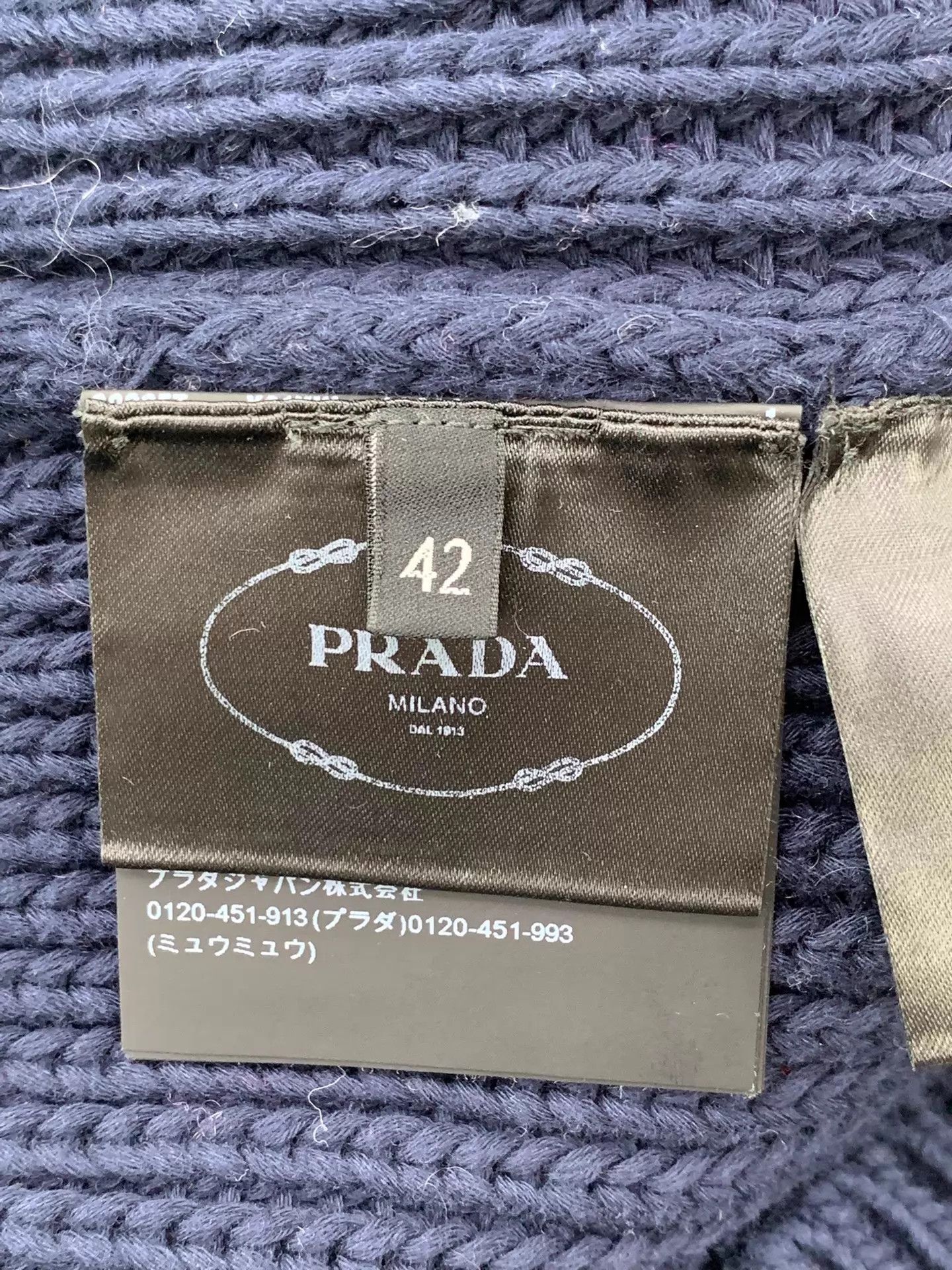 Prada Prada Navy Blue Knit Sweater 42 New Size M / US 6-8 / IT 42-44 - 5 Thumbnail
