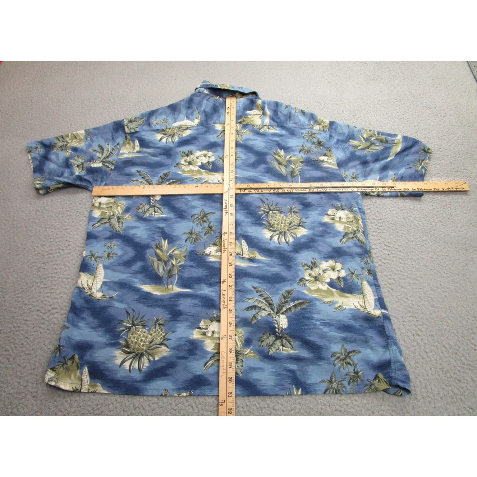 Pierre Cardin Pierre Cardin Shirt Mens 2XL Blue Hawaiian Aloha Short Sleeve Button Tropical Size US XXL / EU 58 / 5 - 5 Thumbnail