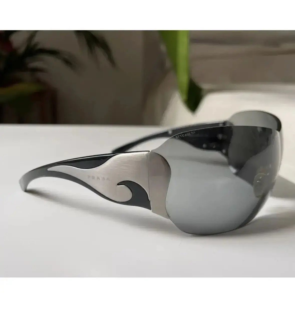Prada PRADA Sunglasses Flame Star Fire Rimless Symbole Shield Mask Size ONE SIZE - 1 Thumbnail