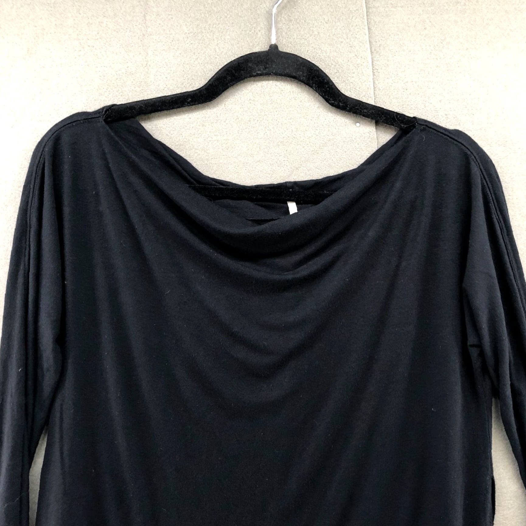 Free People Free People Long Sleeve Jersey Knit Top Womens XS Black Boat Neck Size XS / US 0-2 / IT 36-38 - 3 Thumbnail