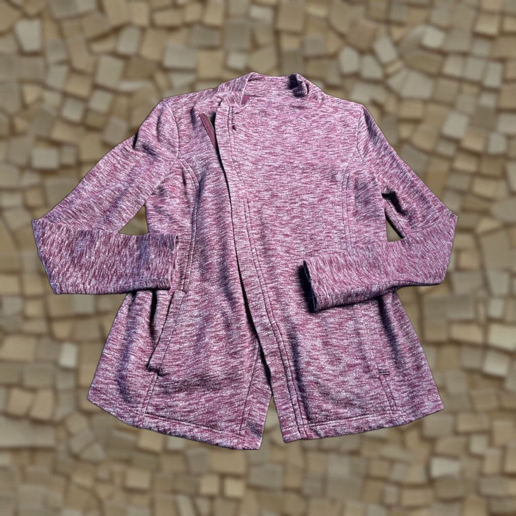 Vintage G.H. BASS & CO. Sweater Womens Medium Burgundy Asymmetric Zip Long Sleeve Knit Lounge Casual Full Zip Ladies Size M / US 6-8 / IT 42-44 - 1 Thumbnail