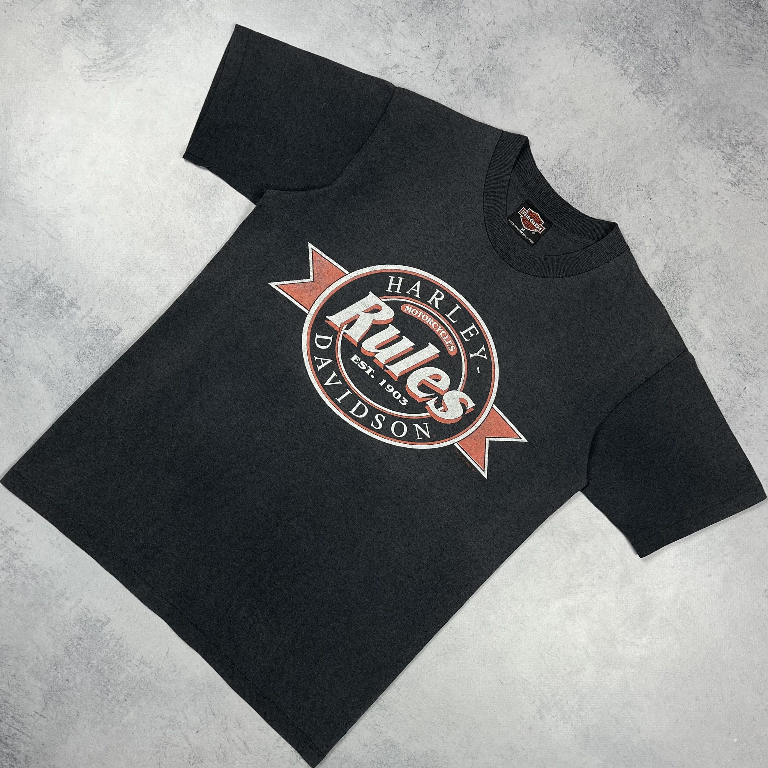 Harley Davidson Vintage Harley Davidson Rules Big Logo T Shirt 1991 Size US M / EU 48-50 / 2 - 1 Thumbnail