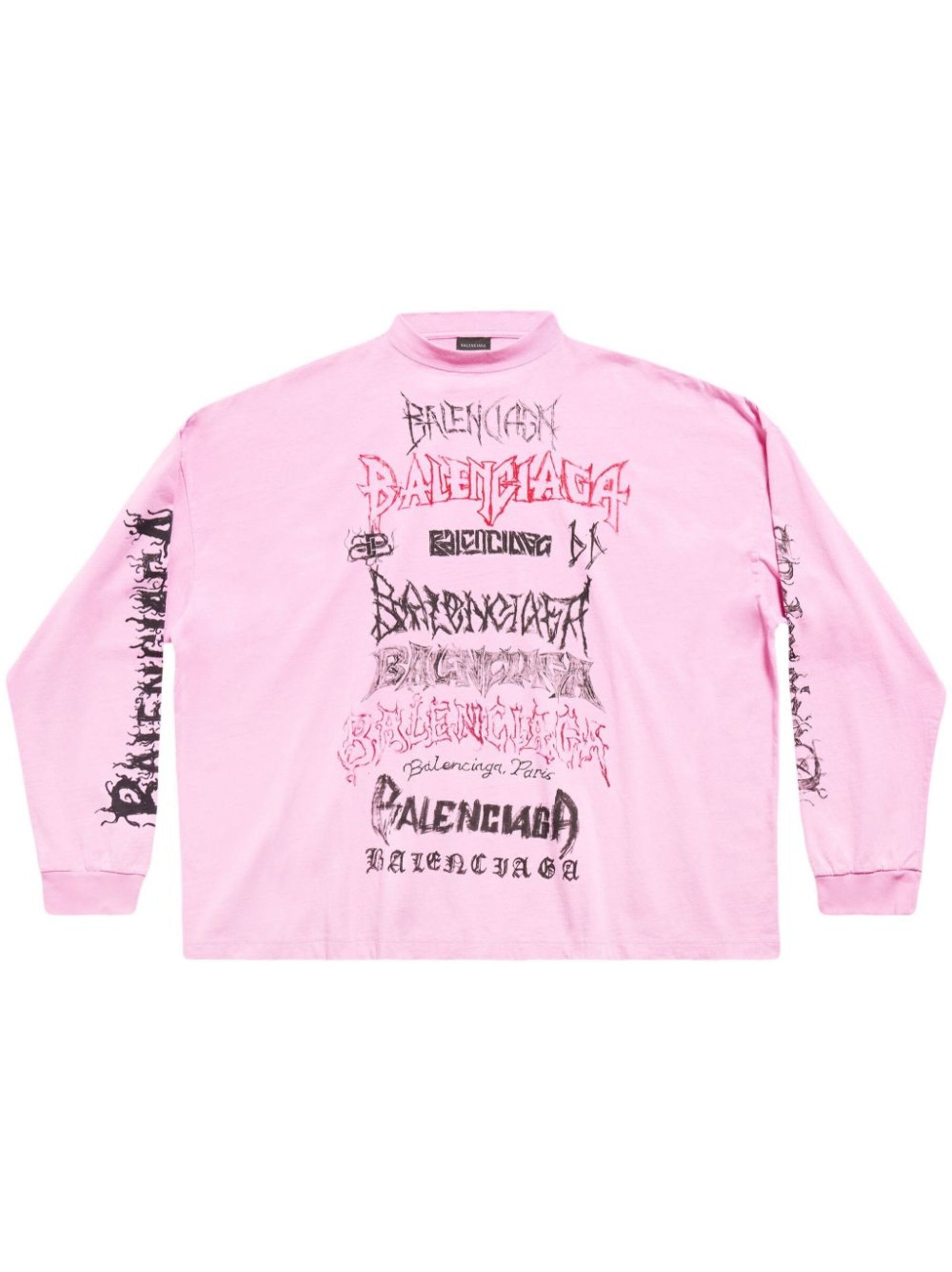Balenciaga o1tr1nto0725 DIY Metal Long Sleeve T-Shirt Medium Fit Pink Size US L / EU 52-54 / 3 - 1 Thumbnail