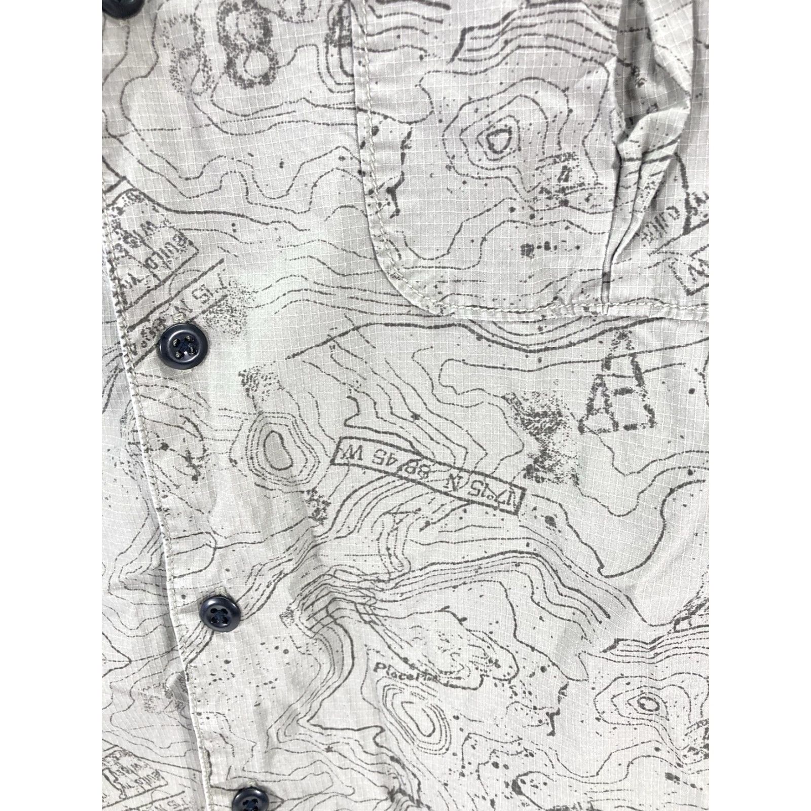 Eddie Bauer Eddie Bauer Camp Shirt Men XL Gray Rip Stop Canvas AOP Terrain Map Short Sleeve Button-Up Neck Collared Shirt Size US XL / EU 56 / 4 - 4 Thumbnail