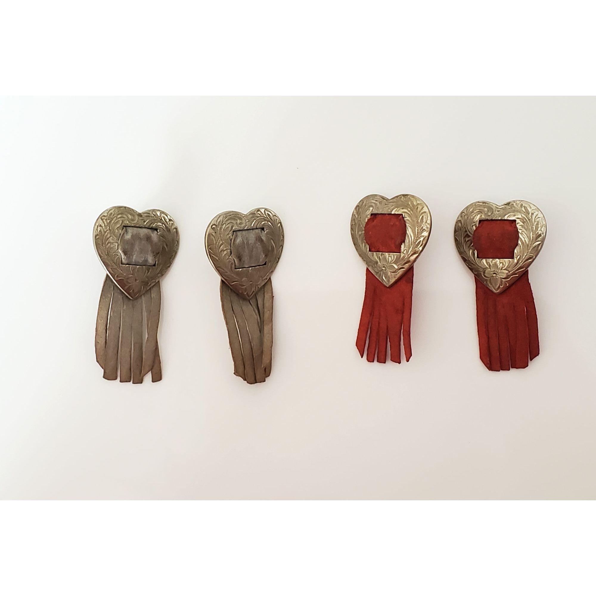 Other Vintage 1980s Southwestern Heart Engraved Stud Earrings Size ONE SIZE - 1 Thumbnail