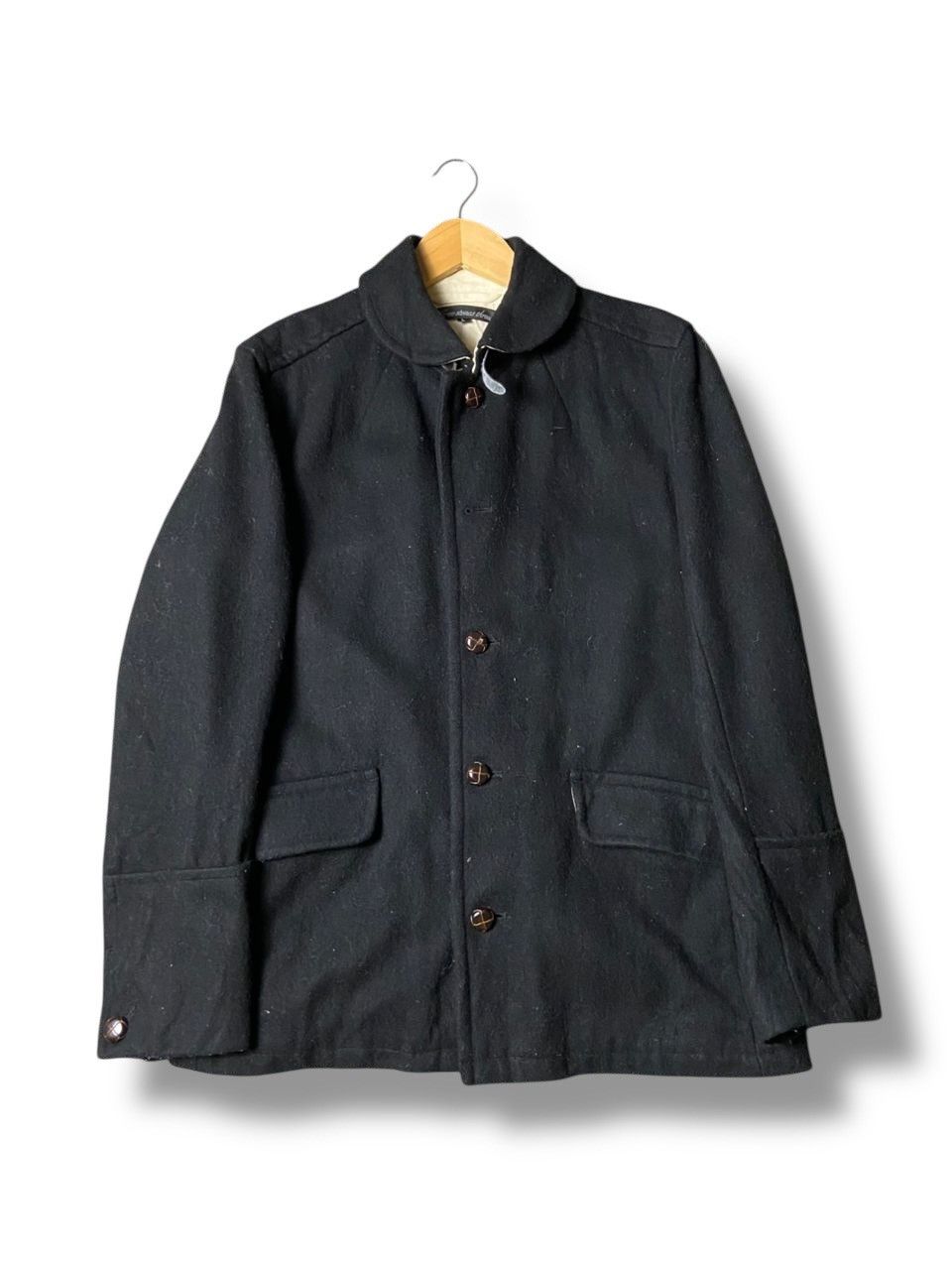 Japanese Brand Three Stones Throw Wool Buttoned Jacket (173) Size US L / EU 52-54 / 3 - 1 Thumbnail