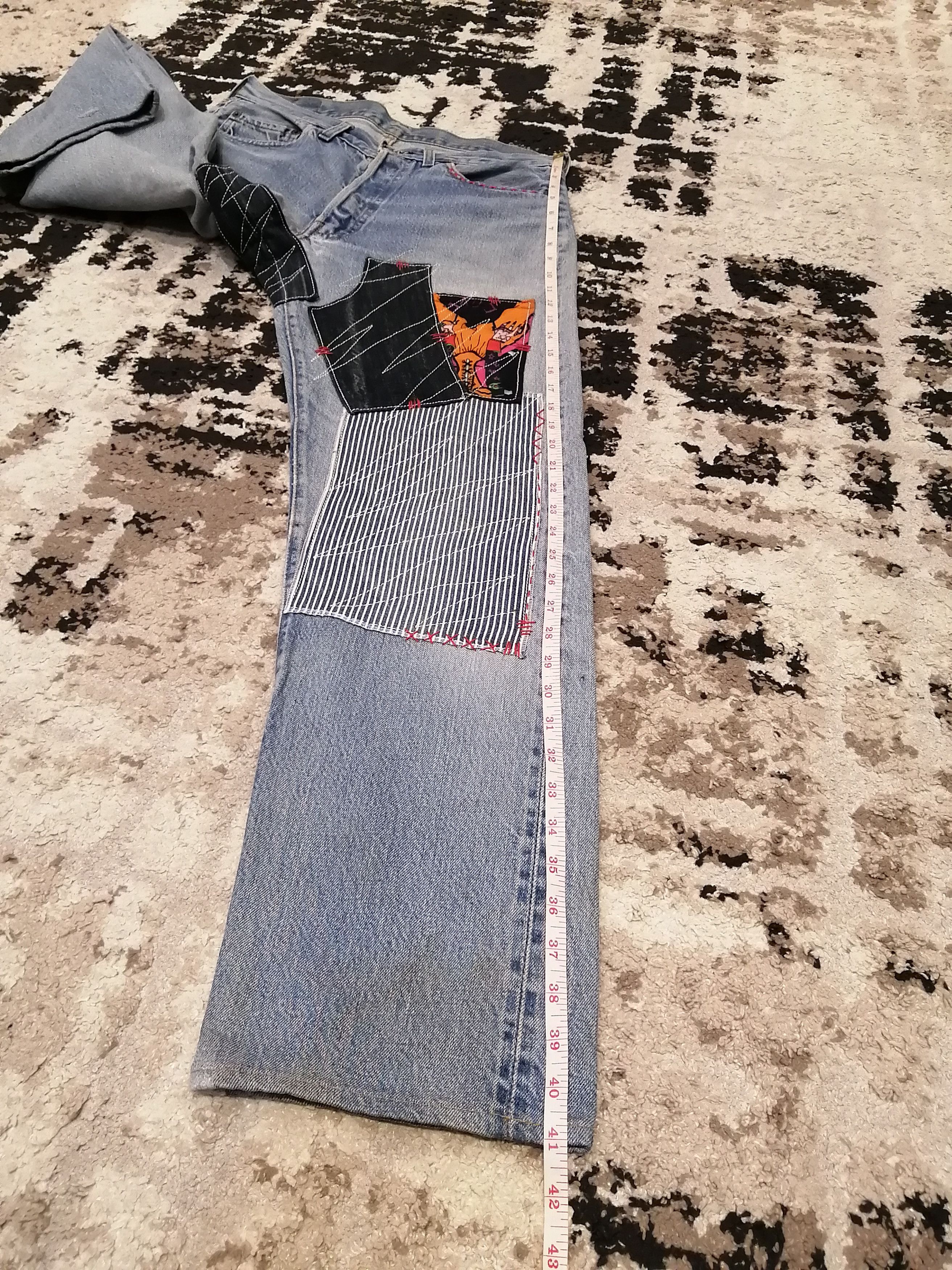 Levi's Vintage Clothing Levis Vintage 501 Redline Custom Boro Patchwork Jeans Size US 34 / EU 50 - 20 Thumbnail