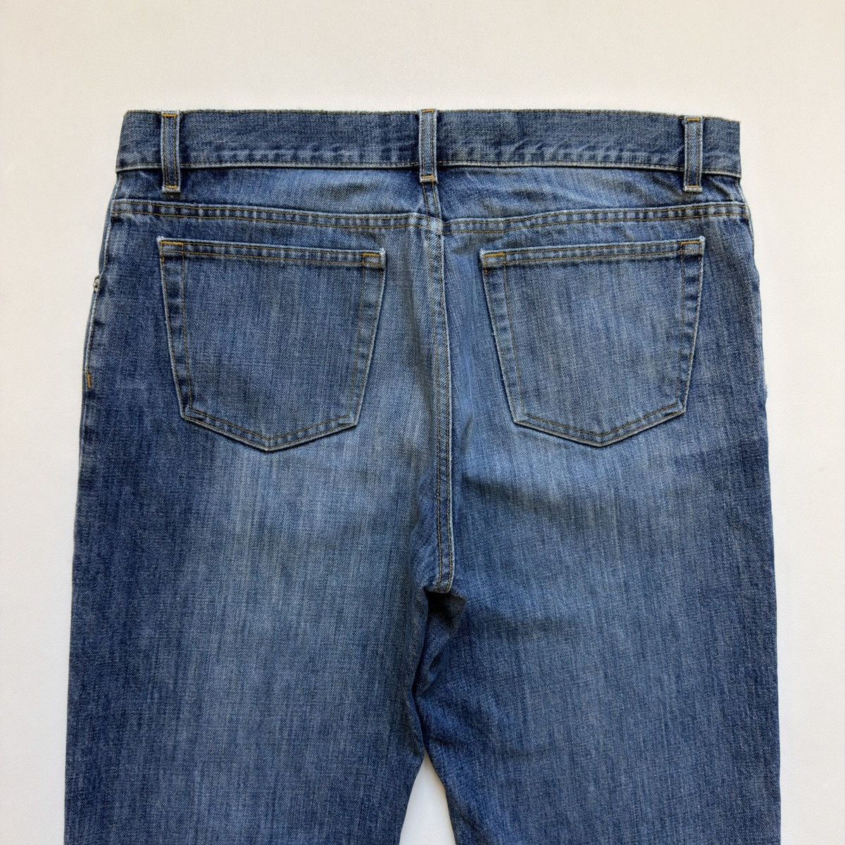 Helmut Lang OG ‘Thrashed Whiskered’ Blue Denim Jeans Size US 34 / EU 50 - 14 Thumbnail