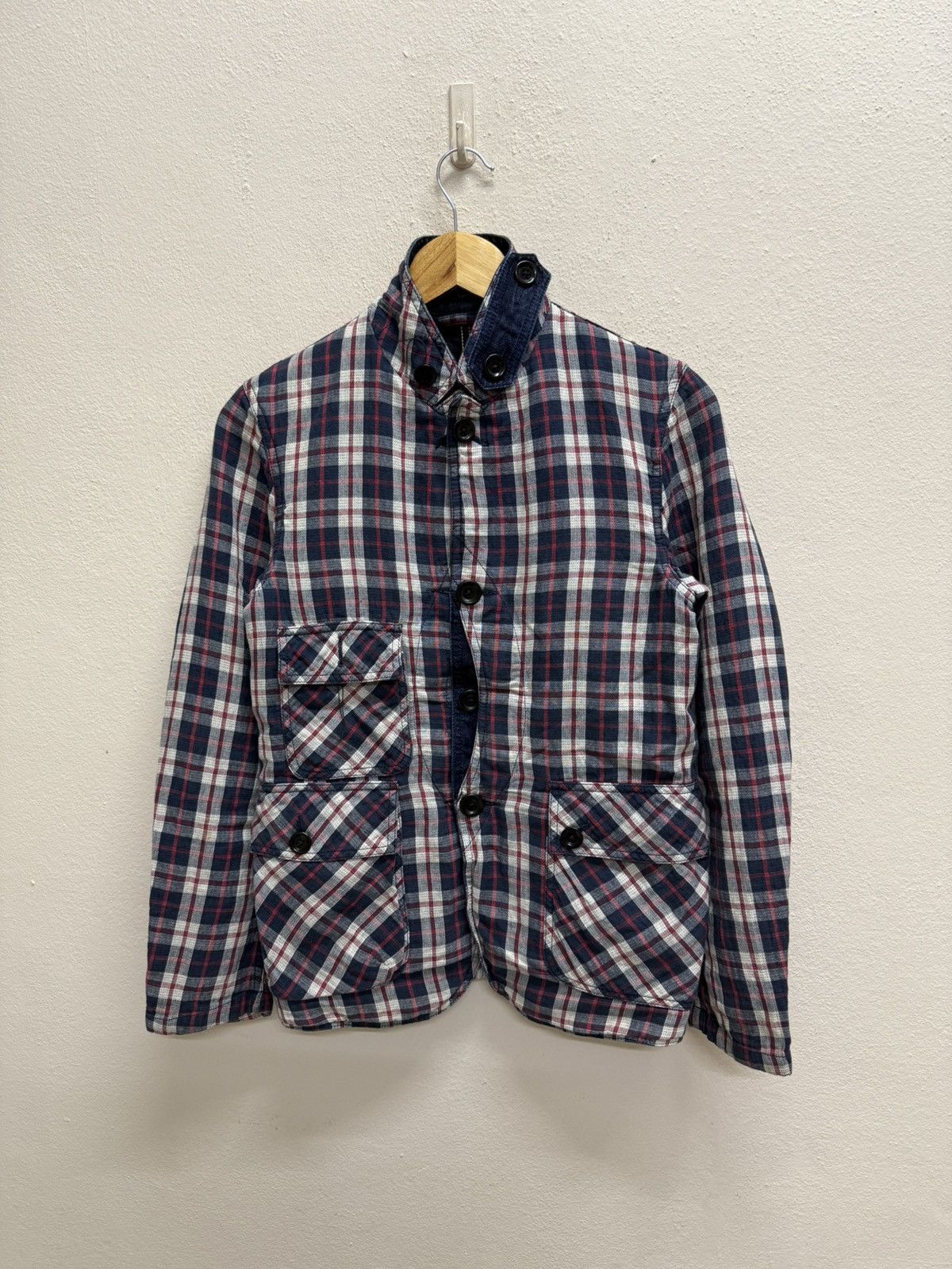 Japanese Brand Tomorrowland Riversible Plaid Denim Button Up Jacket Size US XS / EU 42 / 0 - 3 Thumbnail