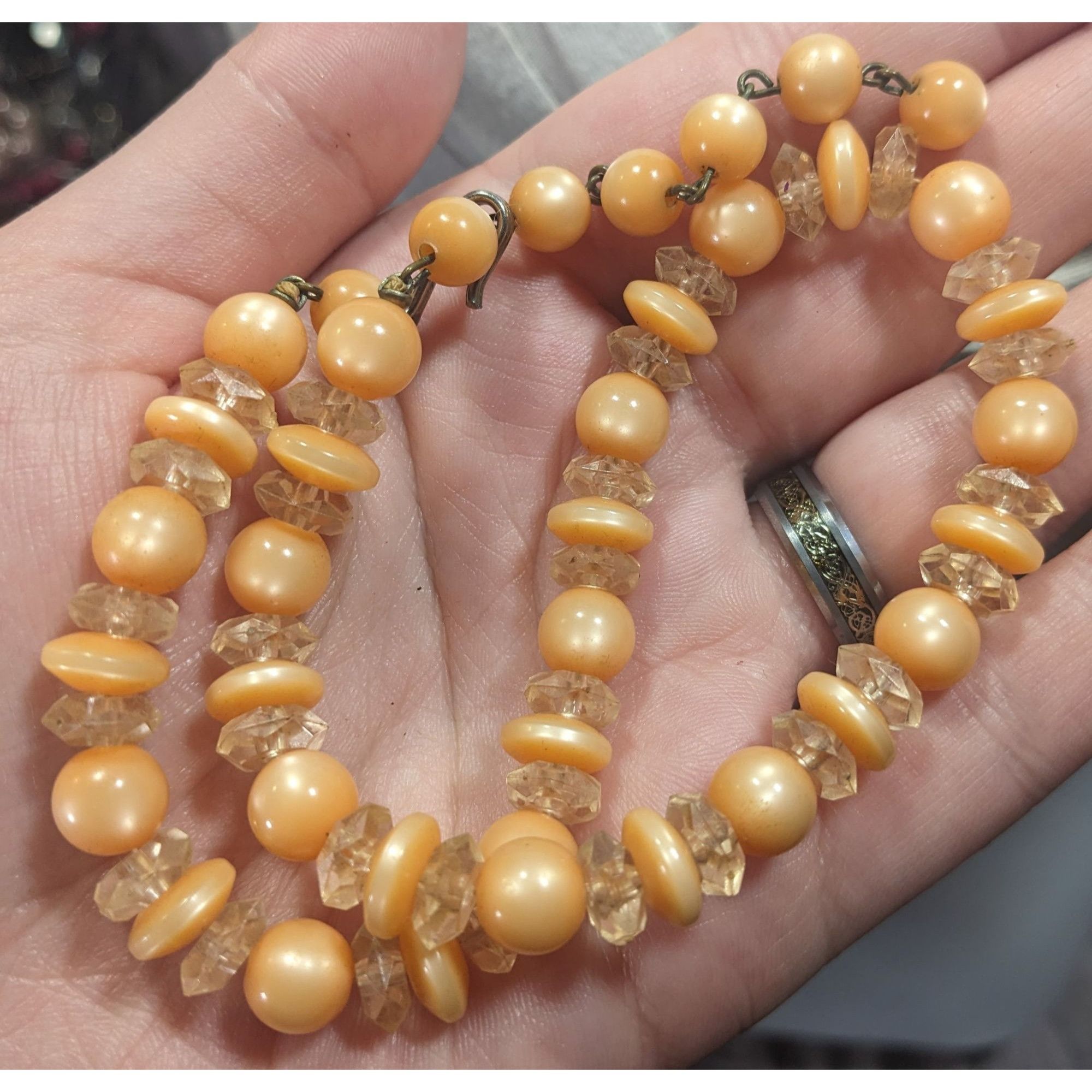 Other Vintage Orange Moonglow Lucite Beaded Necklace Size ONE SIZE - 5 Thumbnail