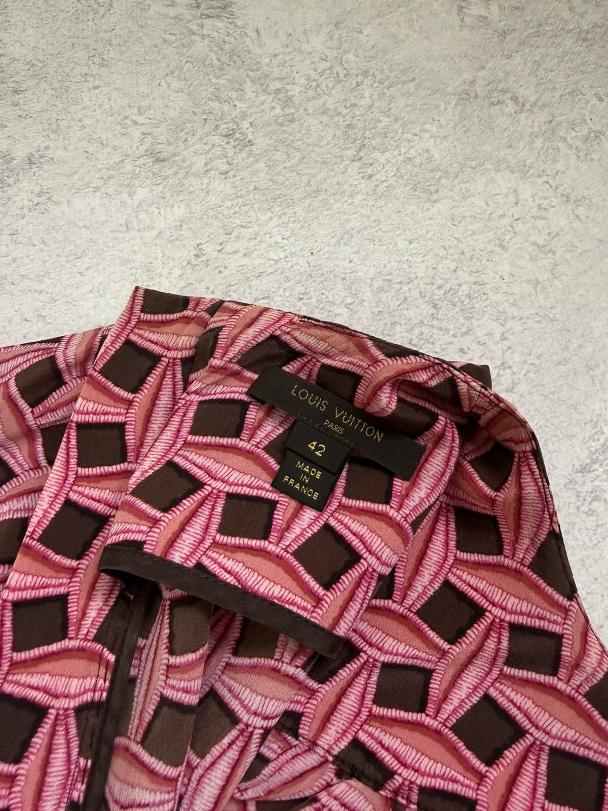 Louis Vuitton Louis Vuitton Womens Silk Printed Knee Length Pink Dress Size M / US 6-8 / IT 42-44 - 18 Thumbnail