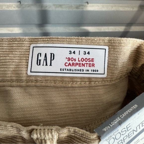 Gap NWT GAP Men's Loose Carpenter Corduroy Rigid Pants in Tan 34 Size US 34 / EU 50 - 5 Thumbnail