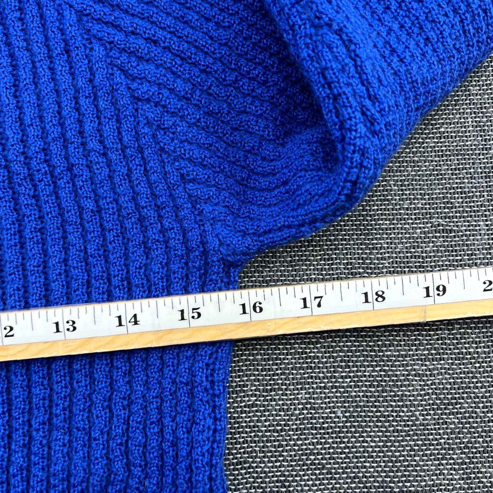 Vintage LANULLVA Womens Sweater Large Knit 1/4 Zip Blue Wool Ribbon Turtleneck Thermal Knit Pullover Mens? No, Womens. Size L / US 10 / IT 46 - 7 Thumbnail