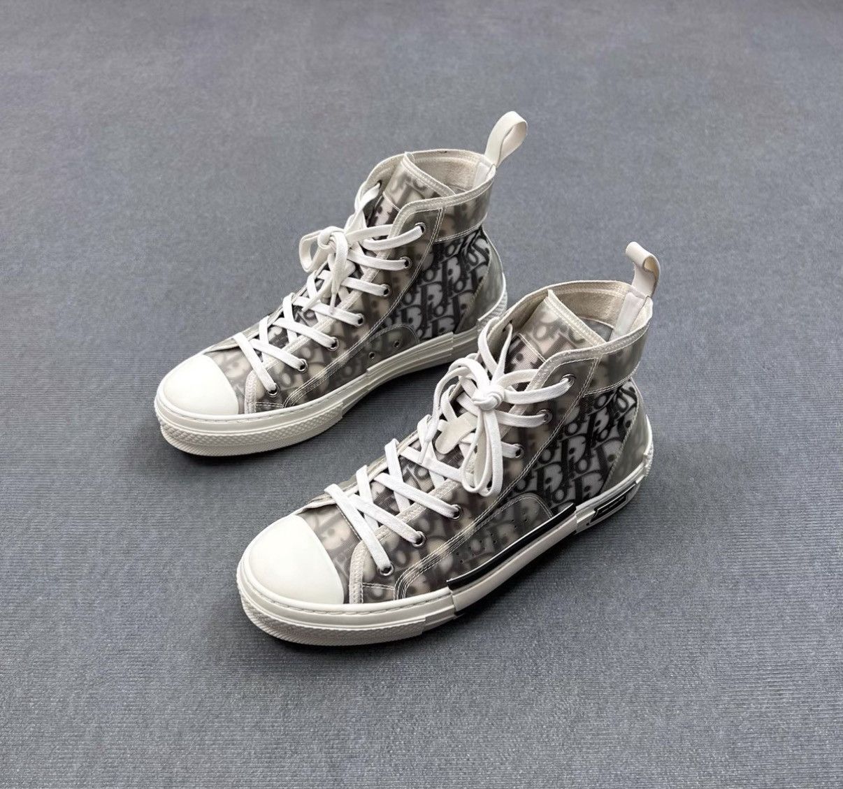 Dior B23 Black & White Oblique All-Over Logo Sneakers